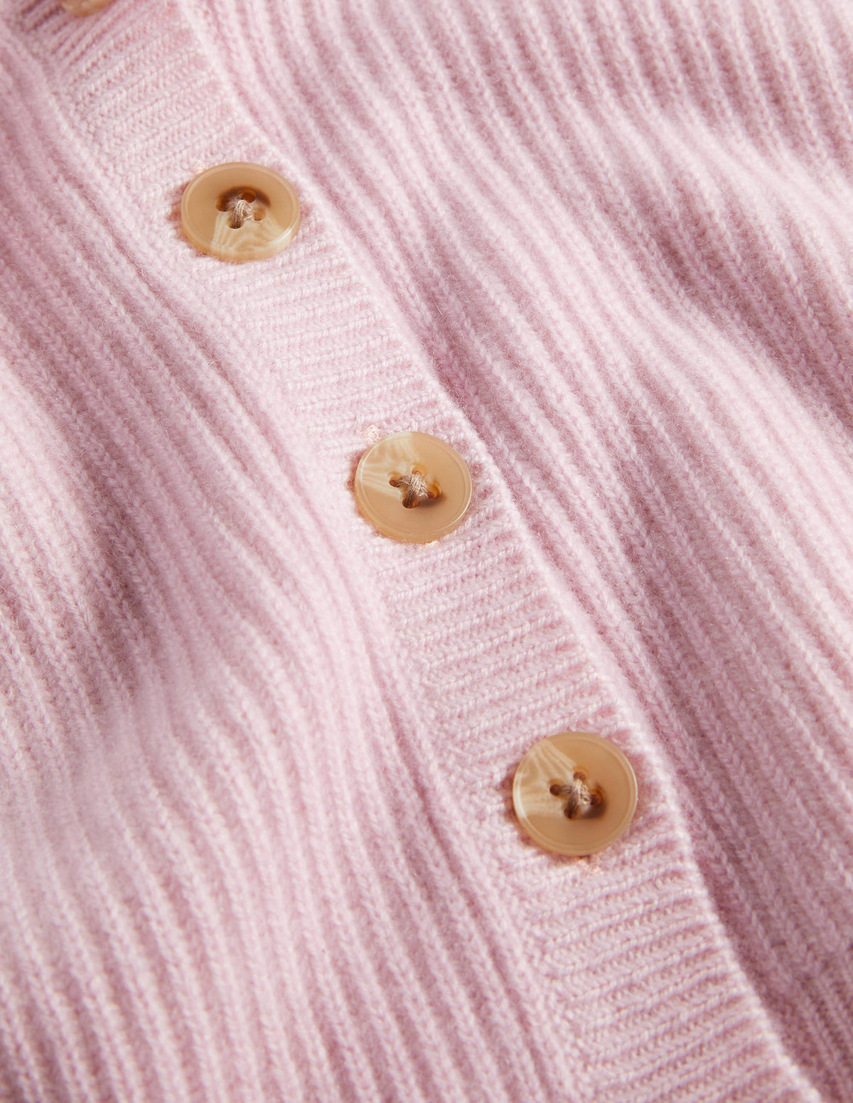 Ribbed Knit Cashmere Cardigan-Cameo Pink - Image 6