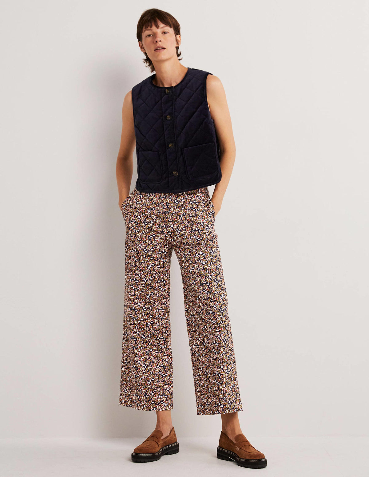 High Waisted Richmond Pants-Citronelle, Petal Paisley - Image 1