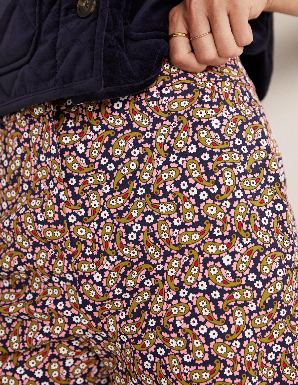 High Waisted Richmond Pants-Citronelle, Petal Paisley - Image 2