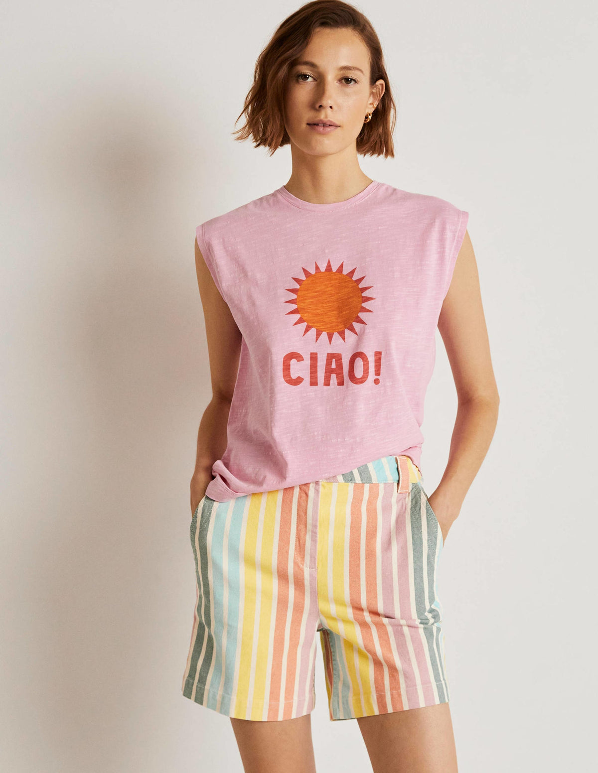 Classic Chino Shorts-Rainbow Stripe - Image 1
