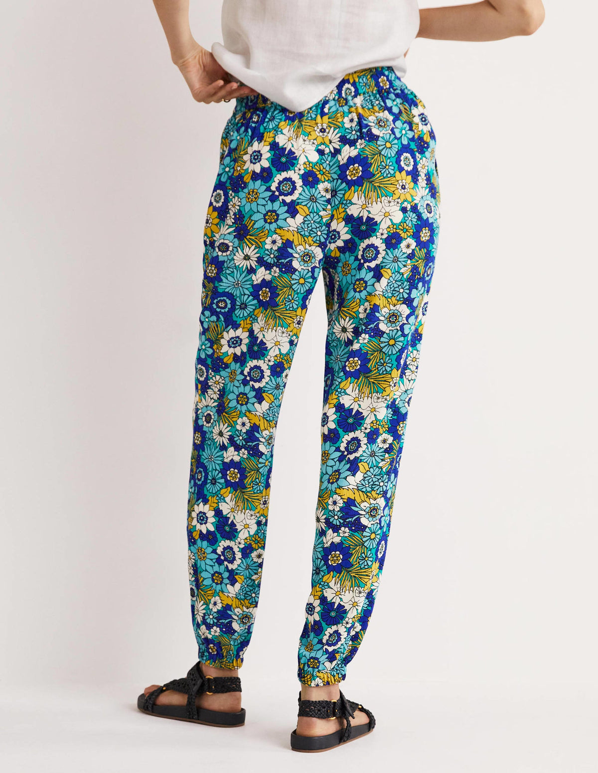 Crinkle Tapered Pants-Emerald, Bloom Garden - Image 6