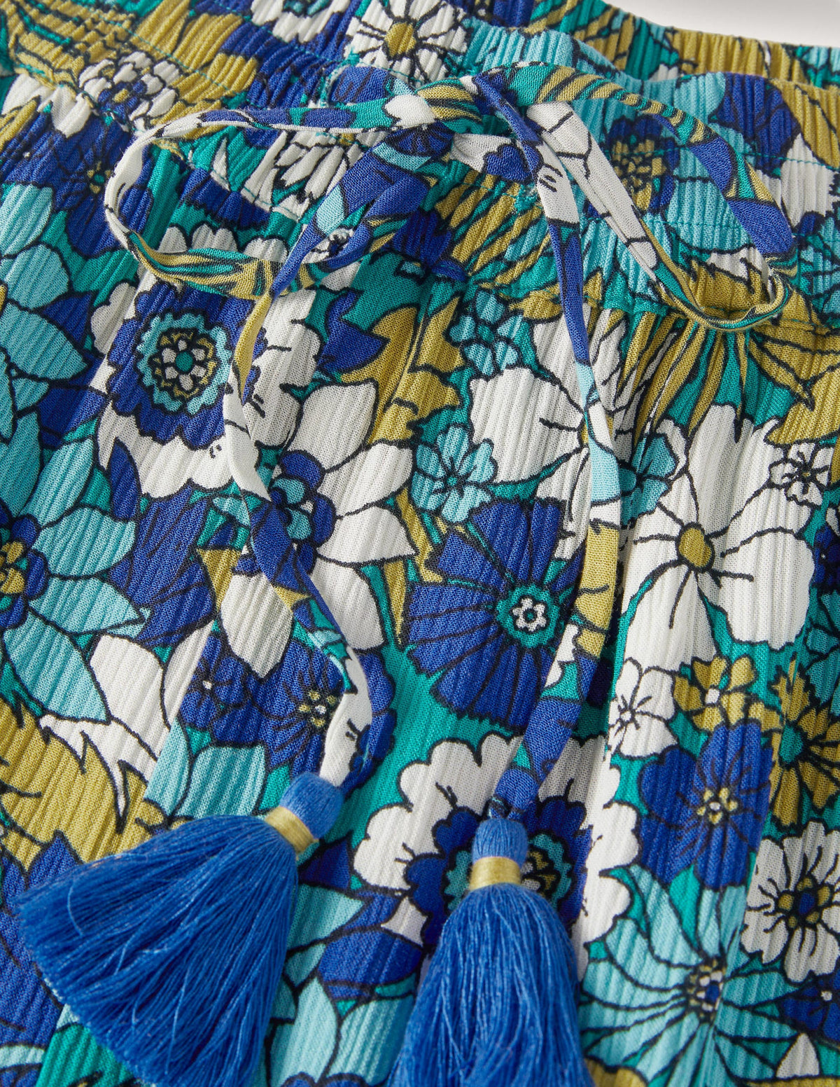 Crinkle Tapered Pants-Emerald, Bloom Garden - Image 9