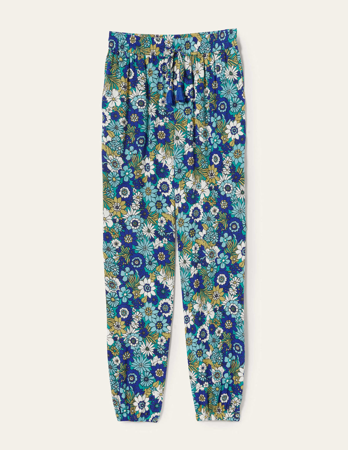 Crinkle Tapered Pants-Emerald, Bloom Garden - Image 10
