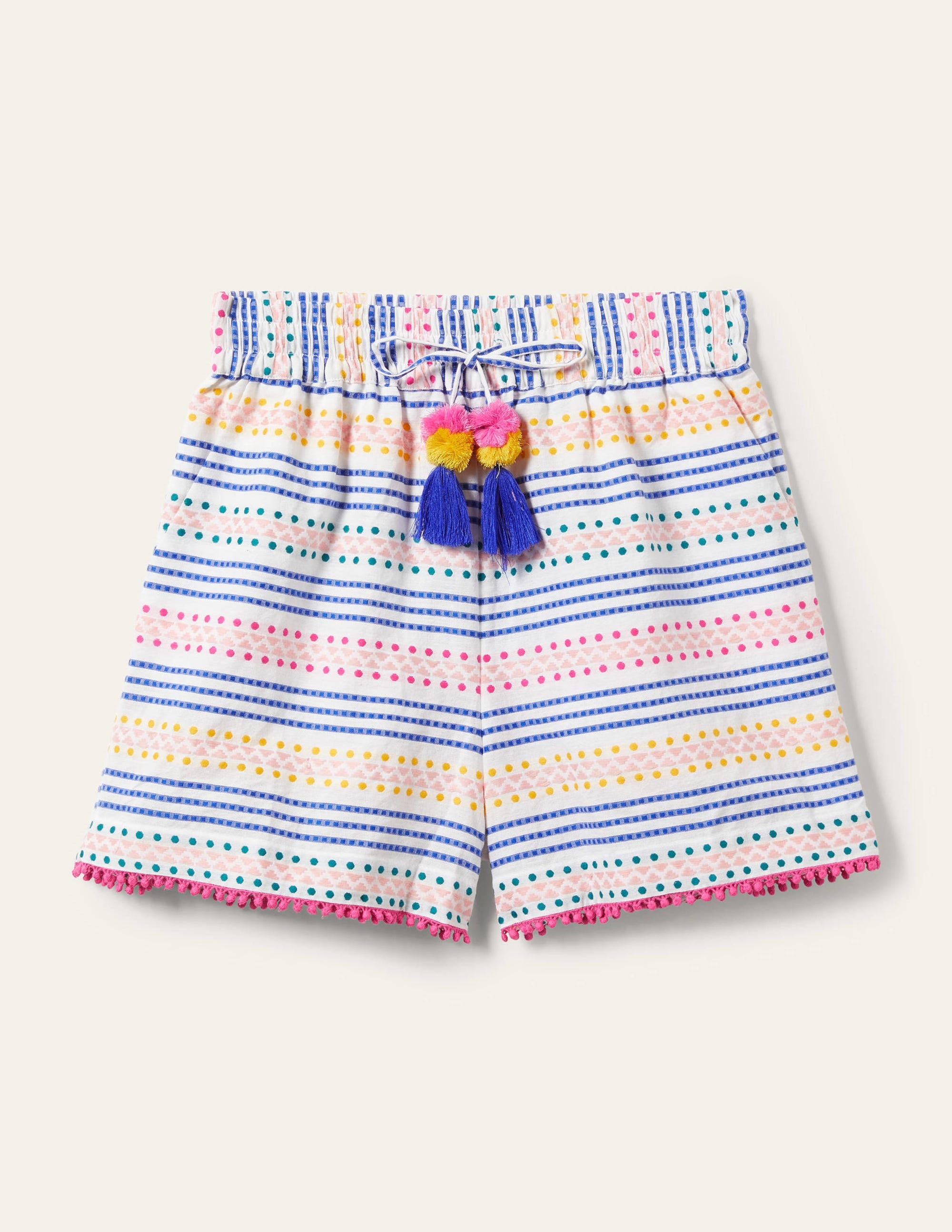 Pull On Cotton Shorts-Multi Dobby Stripe - Image 11