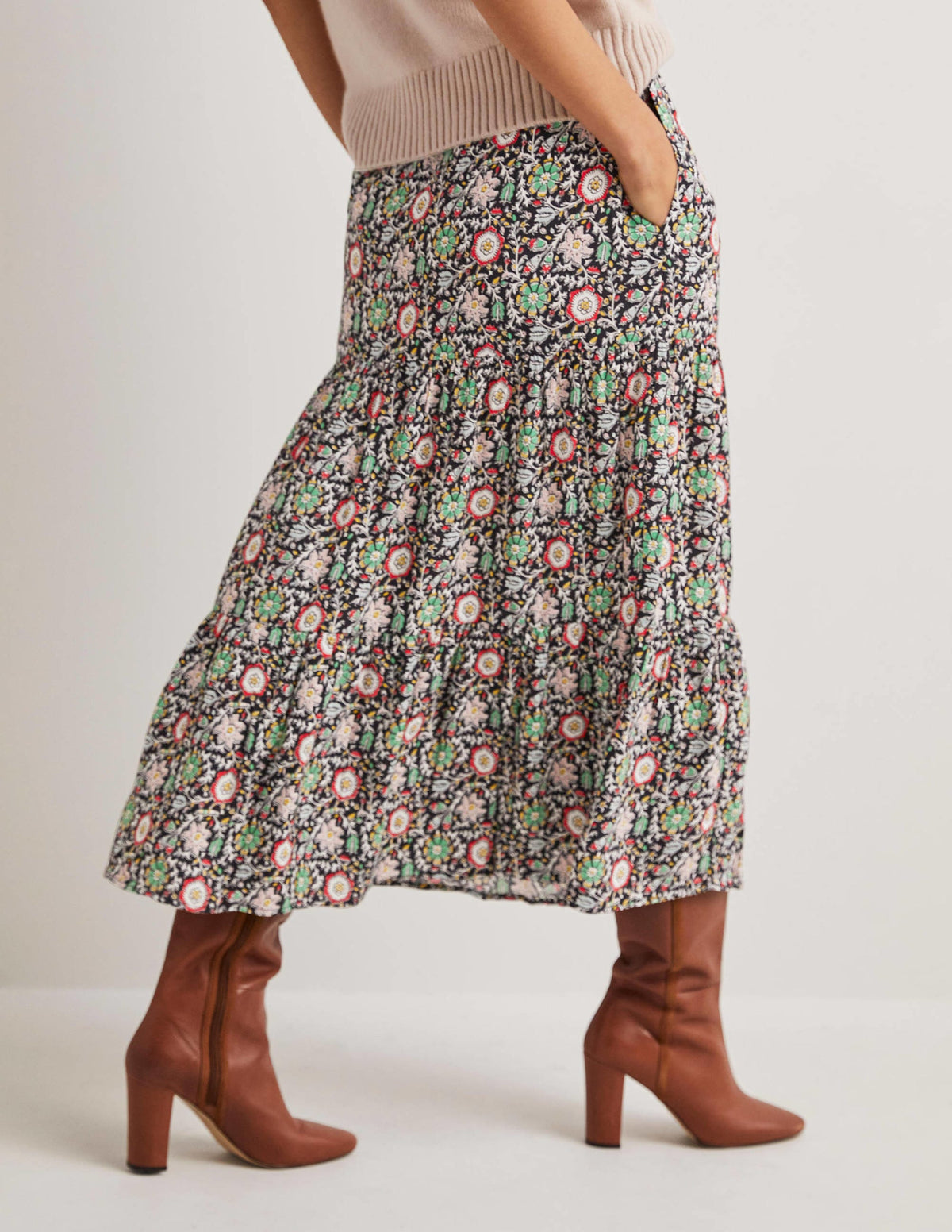 Tiered Midi Skirt-Multi, Enchanting Twig - Image 3