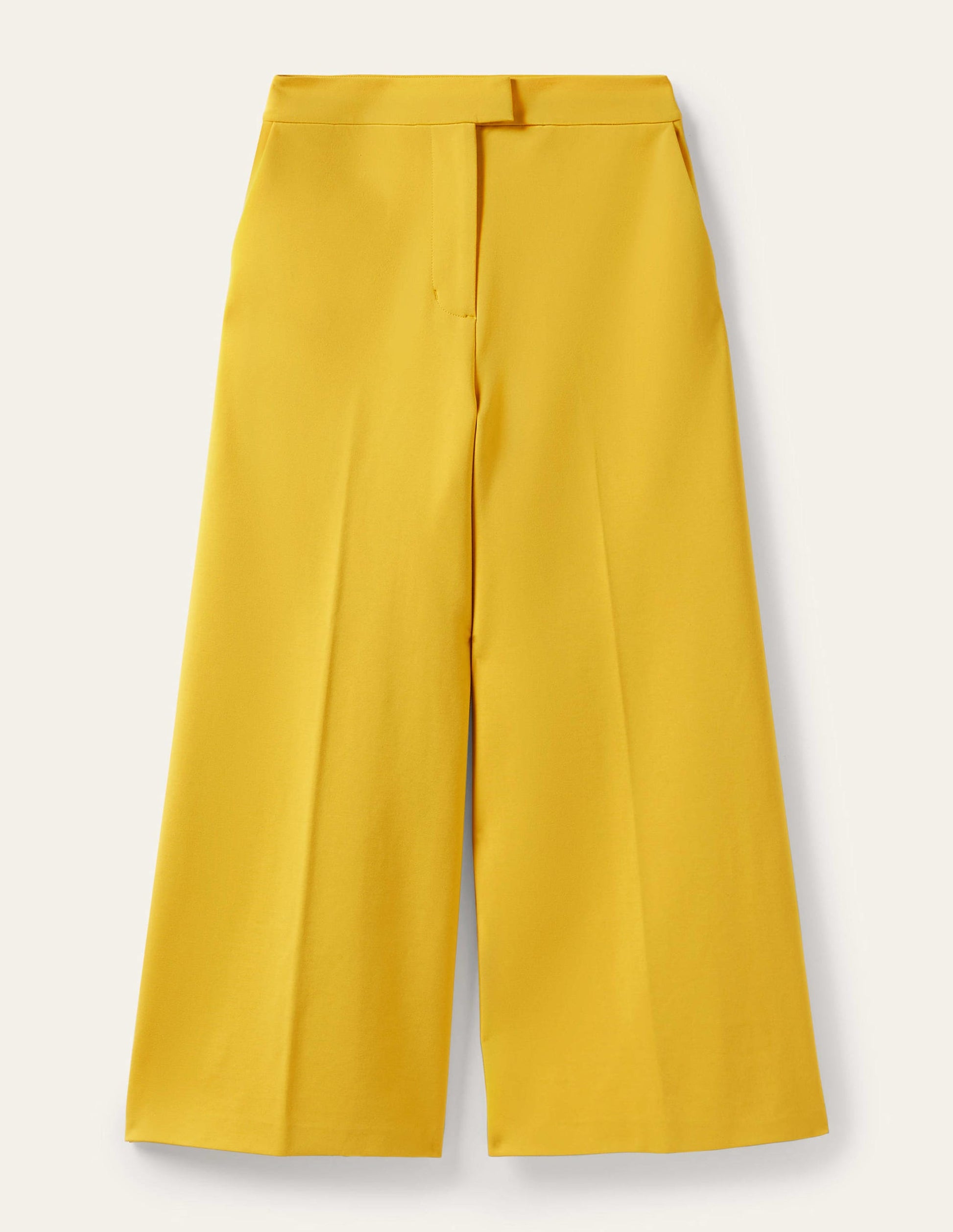 Jersey Wide Leg Culottes-Honeycomb Yellow-9