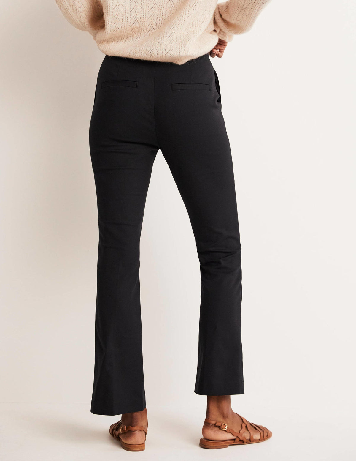 Cropped Flare Pants-Black - Image 3