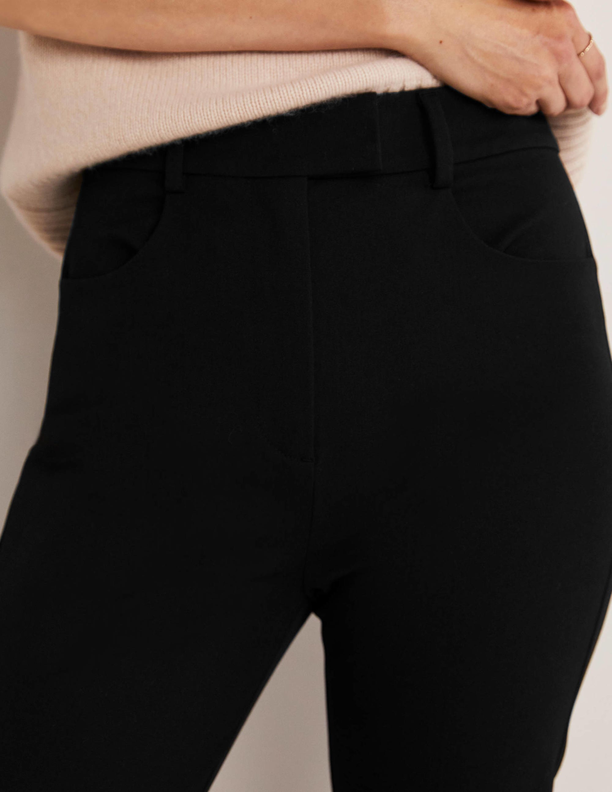 High Waisted Flared Pants-Black - Image 2