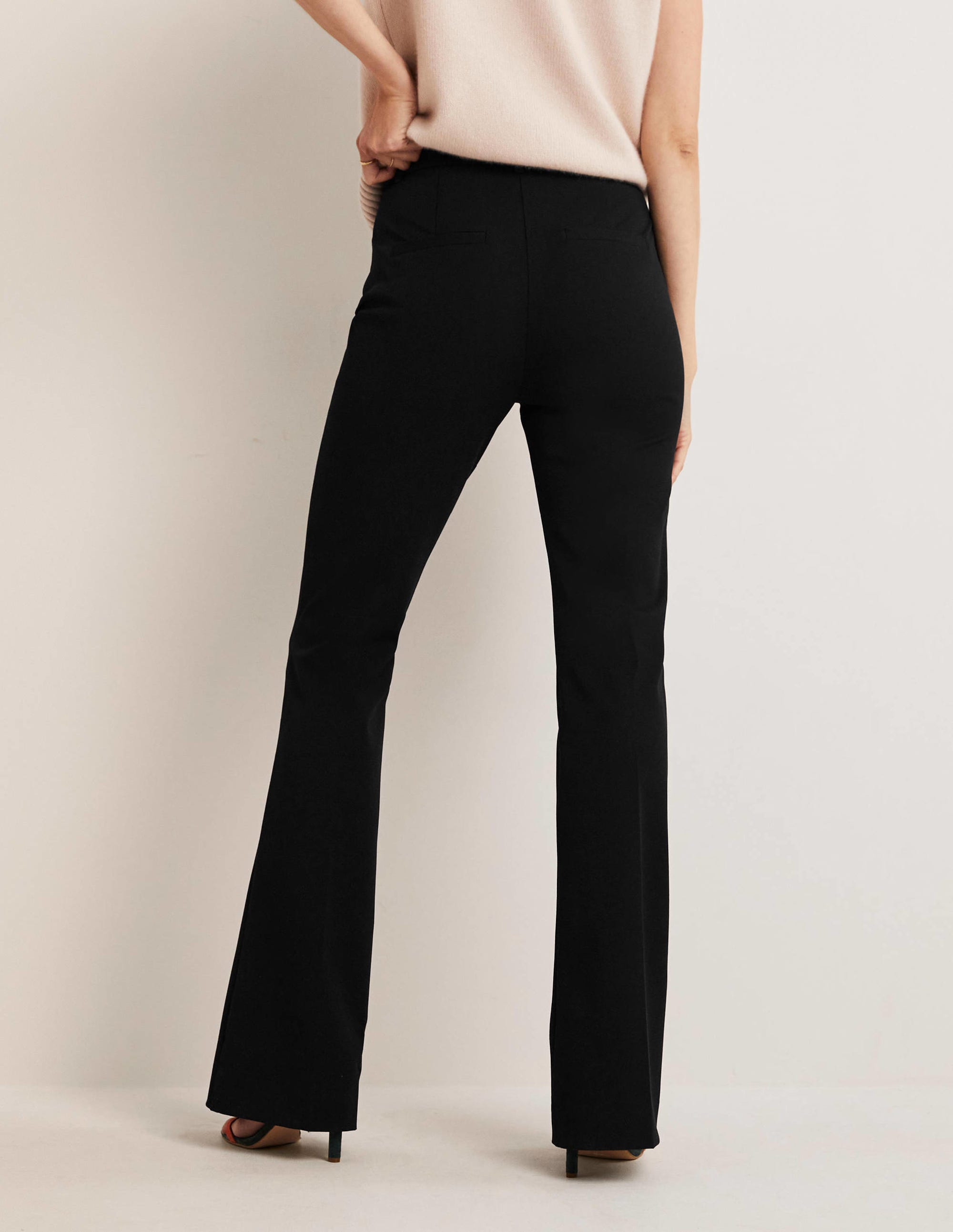 High Waisted Flared Pants-Black - Image 3