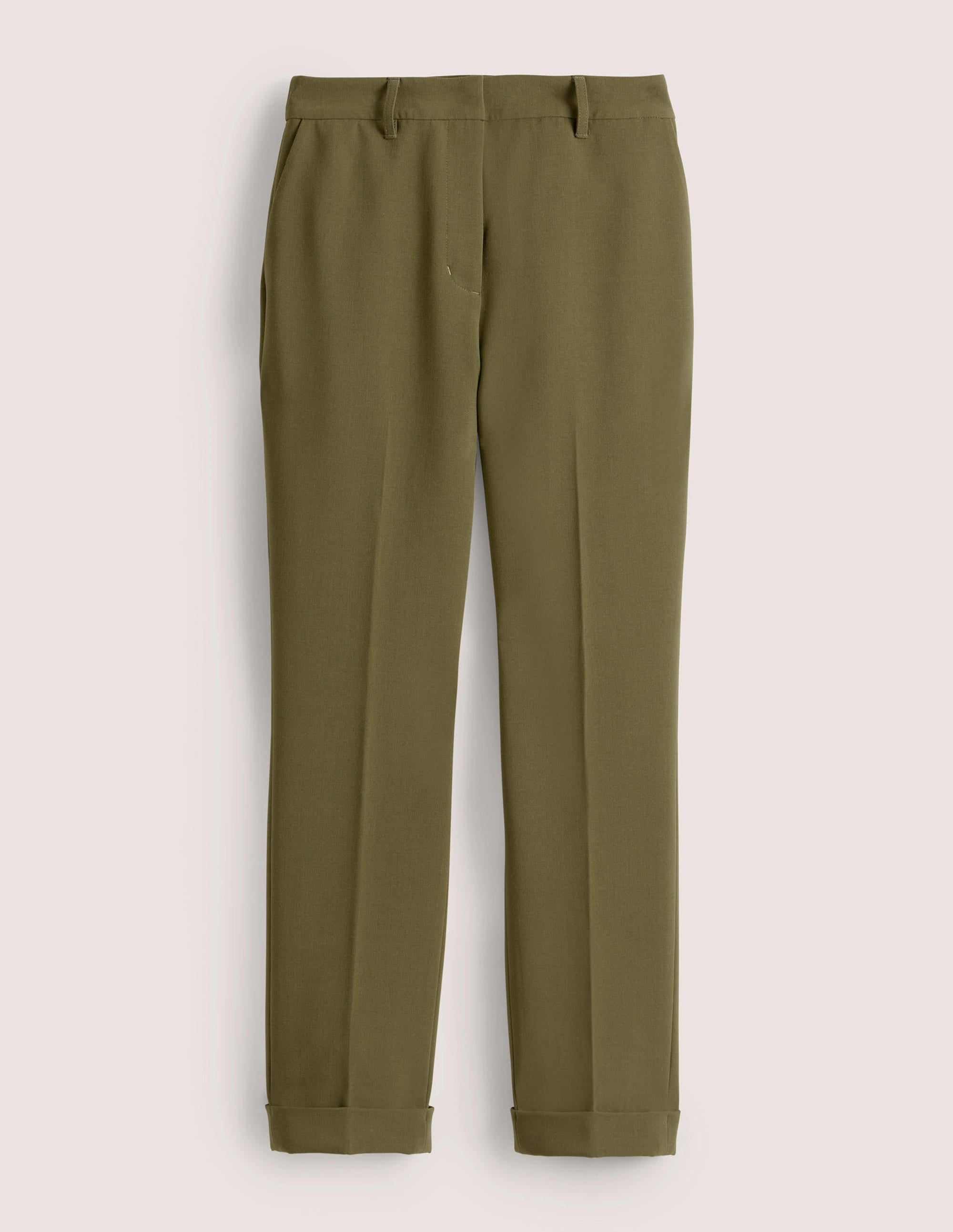 Tailored Turn Up Trousers-Basil Green - Image 5
