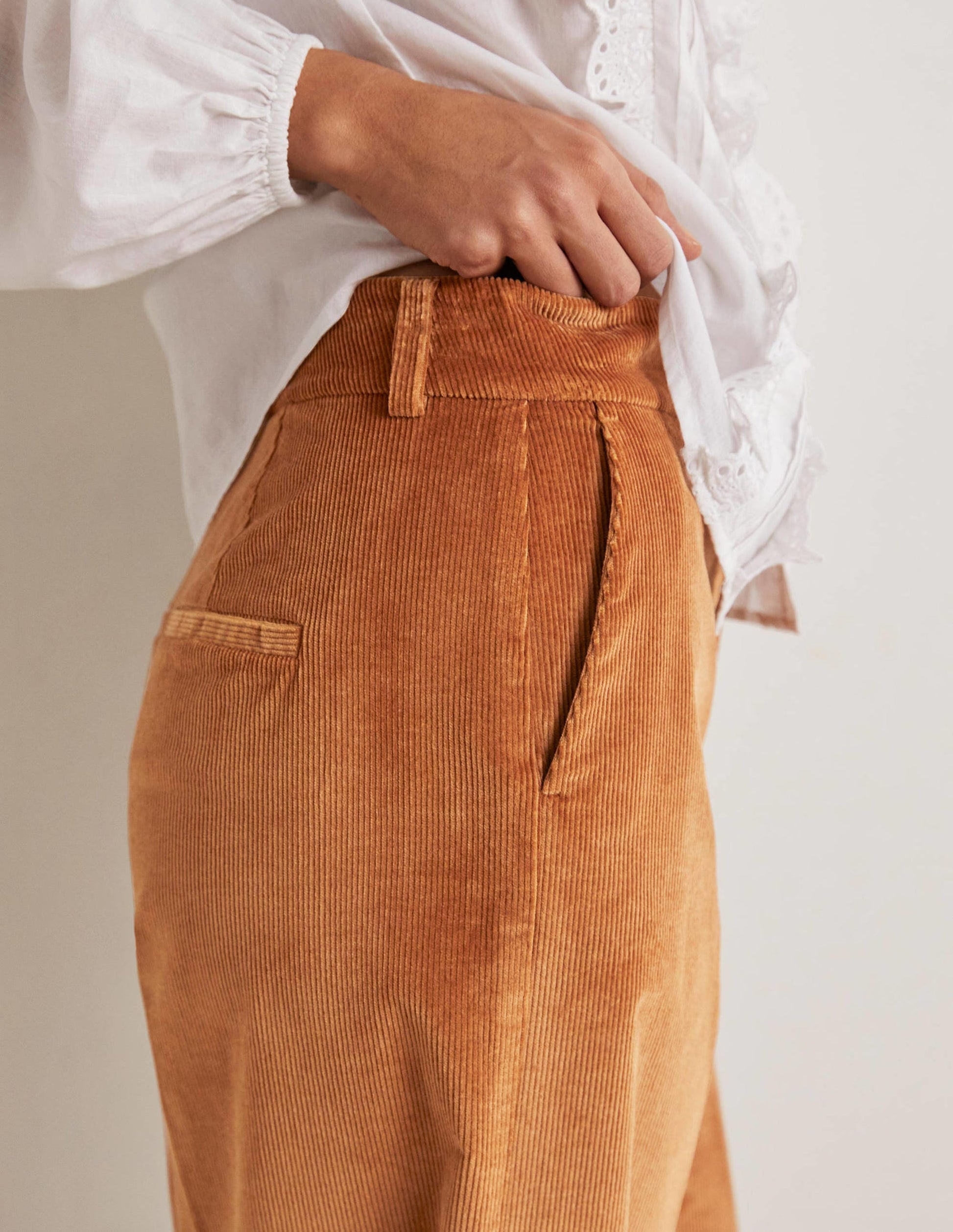 Wide Leg Culottes-Butterscotch Brown-2