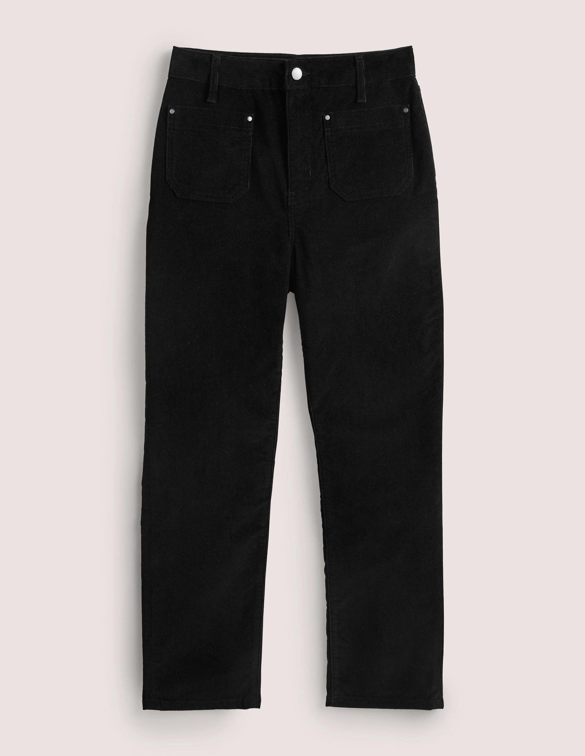 Straight Leg Corduroy Jeans-Black-5