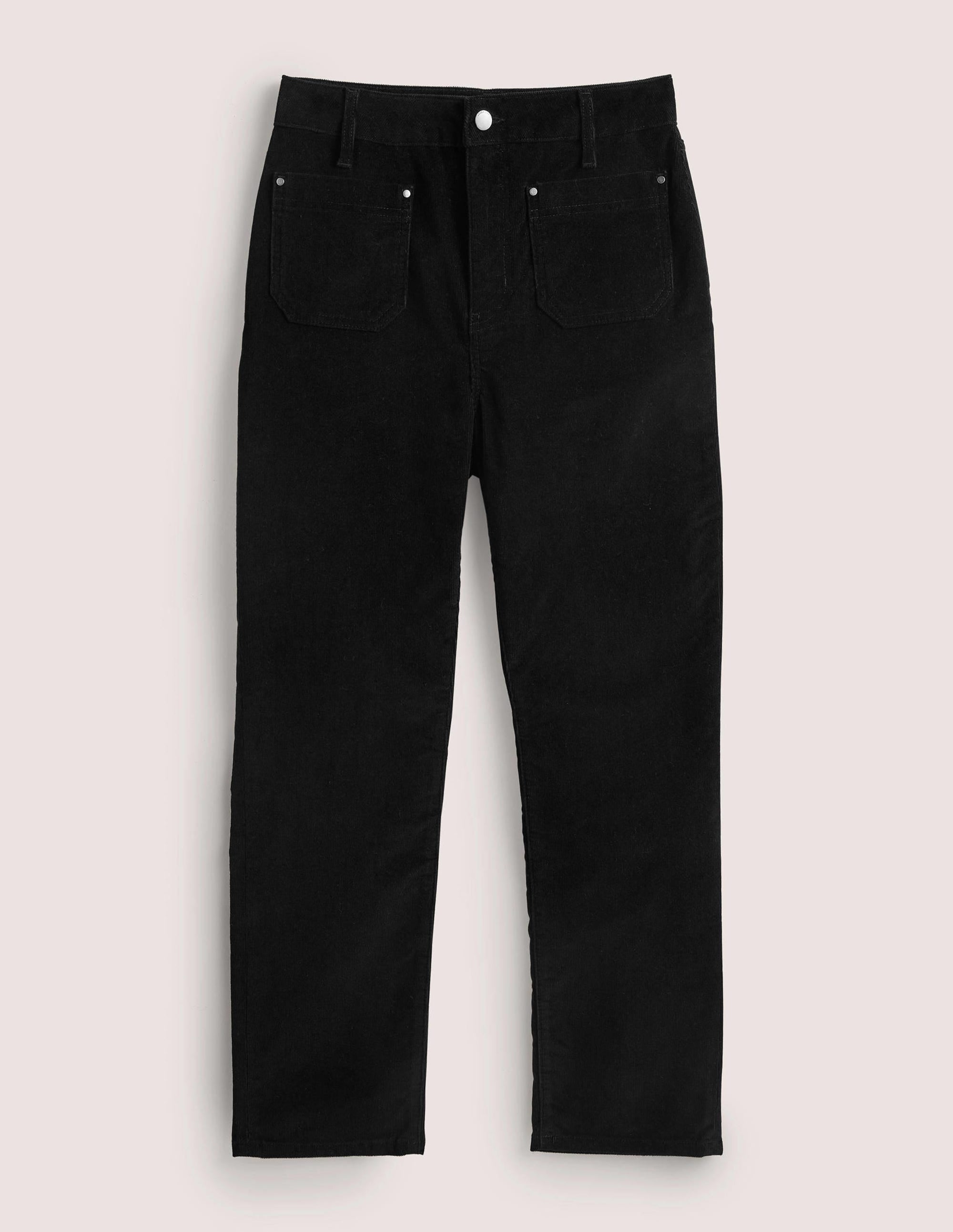 Straight Leg Corduroy Jeans-Black - Image 5