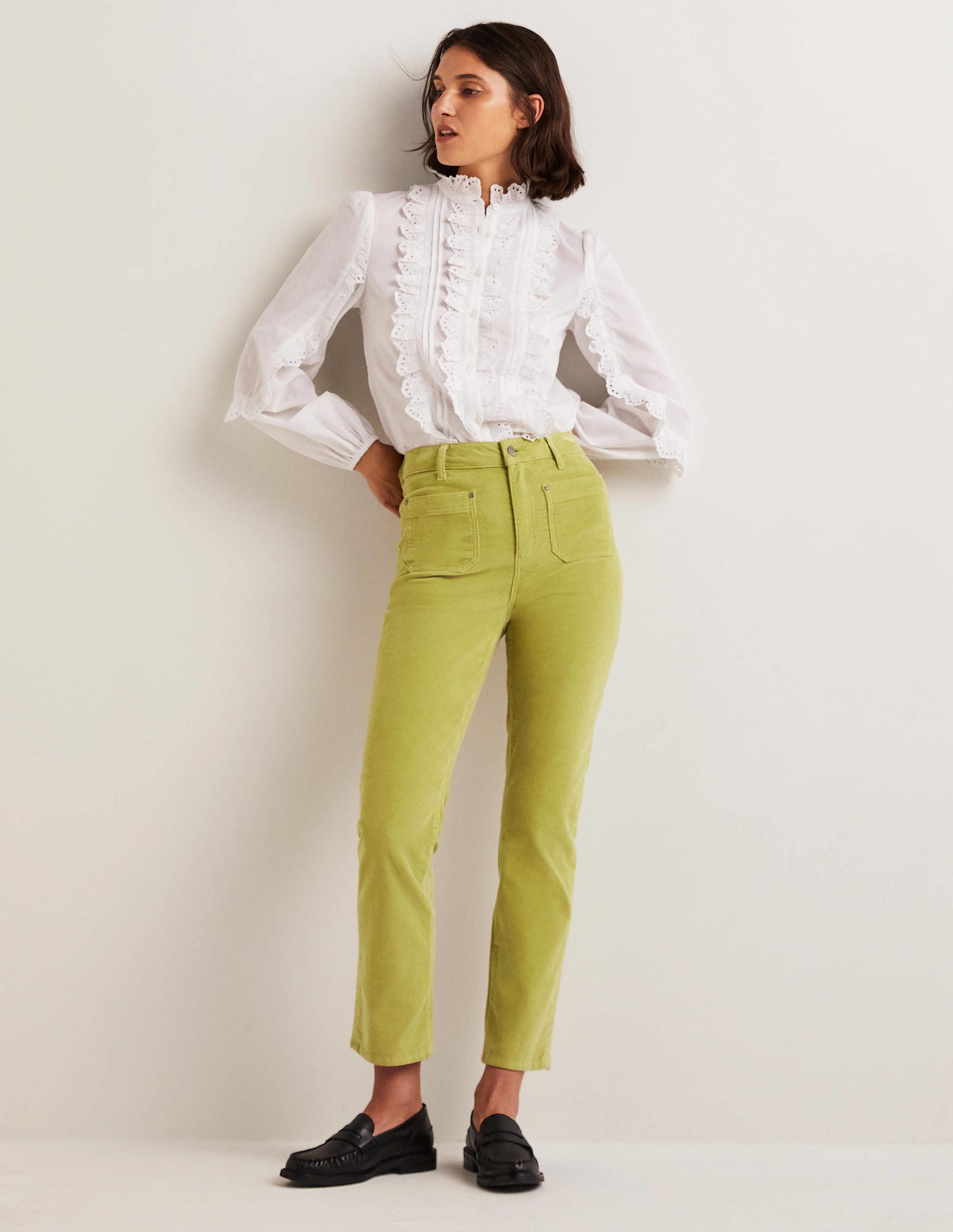 Straight Leg Corduroy Jeans-Cedar-1