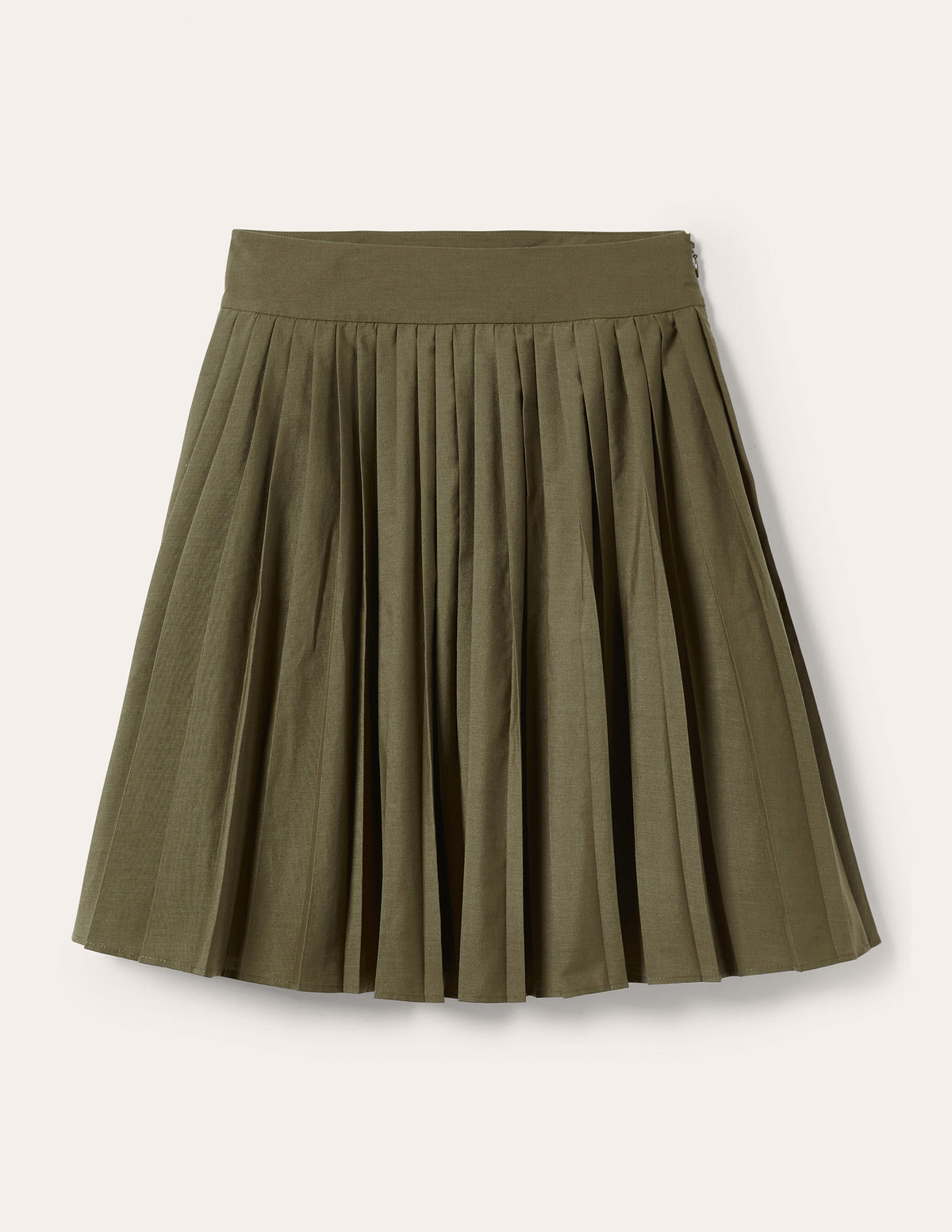 Pleated Cotton Mini Skirt-Oregano Green - Image 5