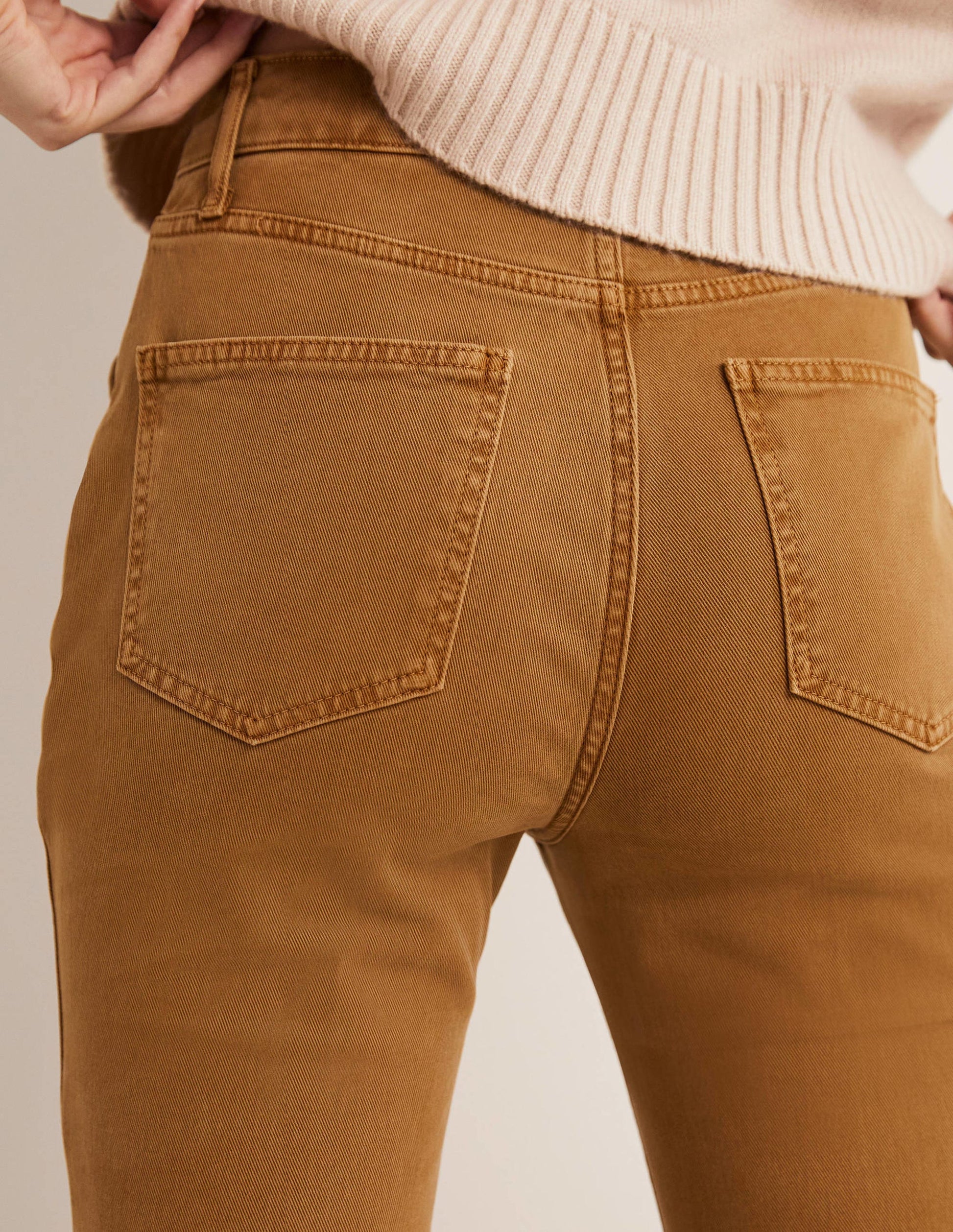 High Waist Flare Pants-Butterscotch Brown-2