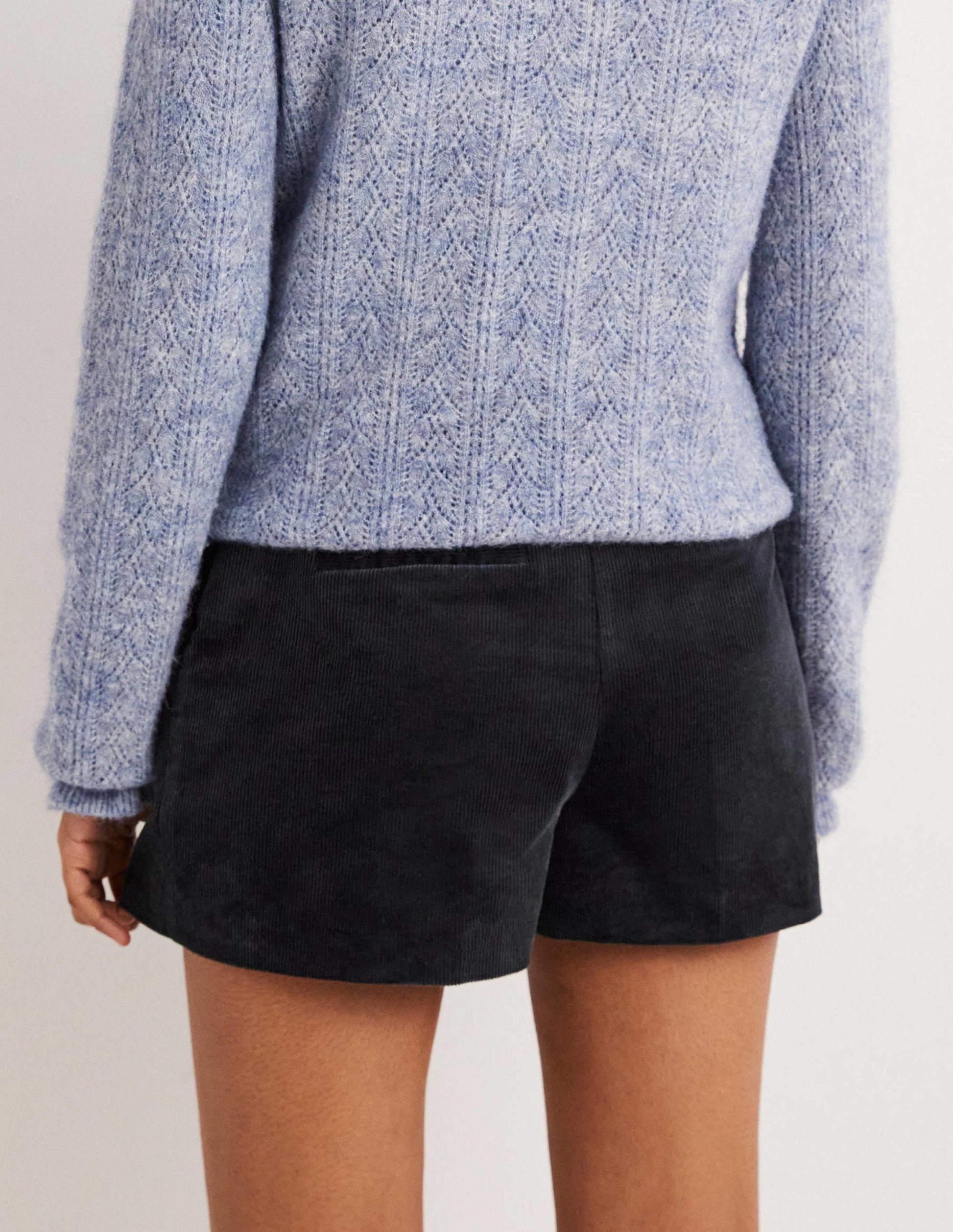 High Waist Shorts-Navy-3