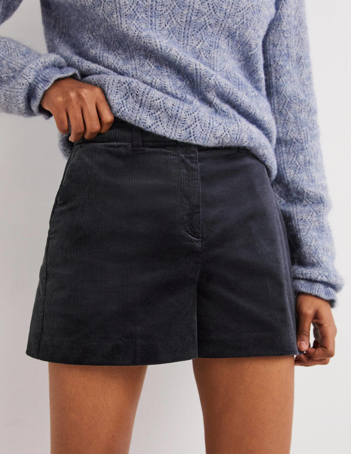 High Waist Shorts-Navy - Image 4