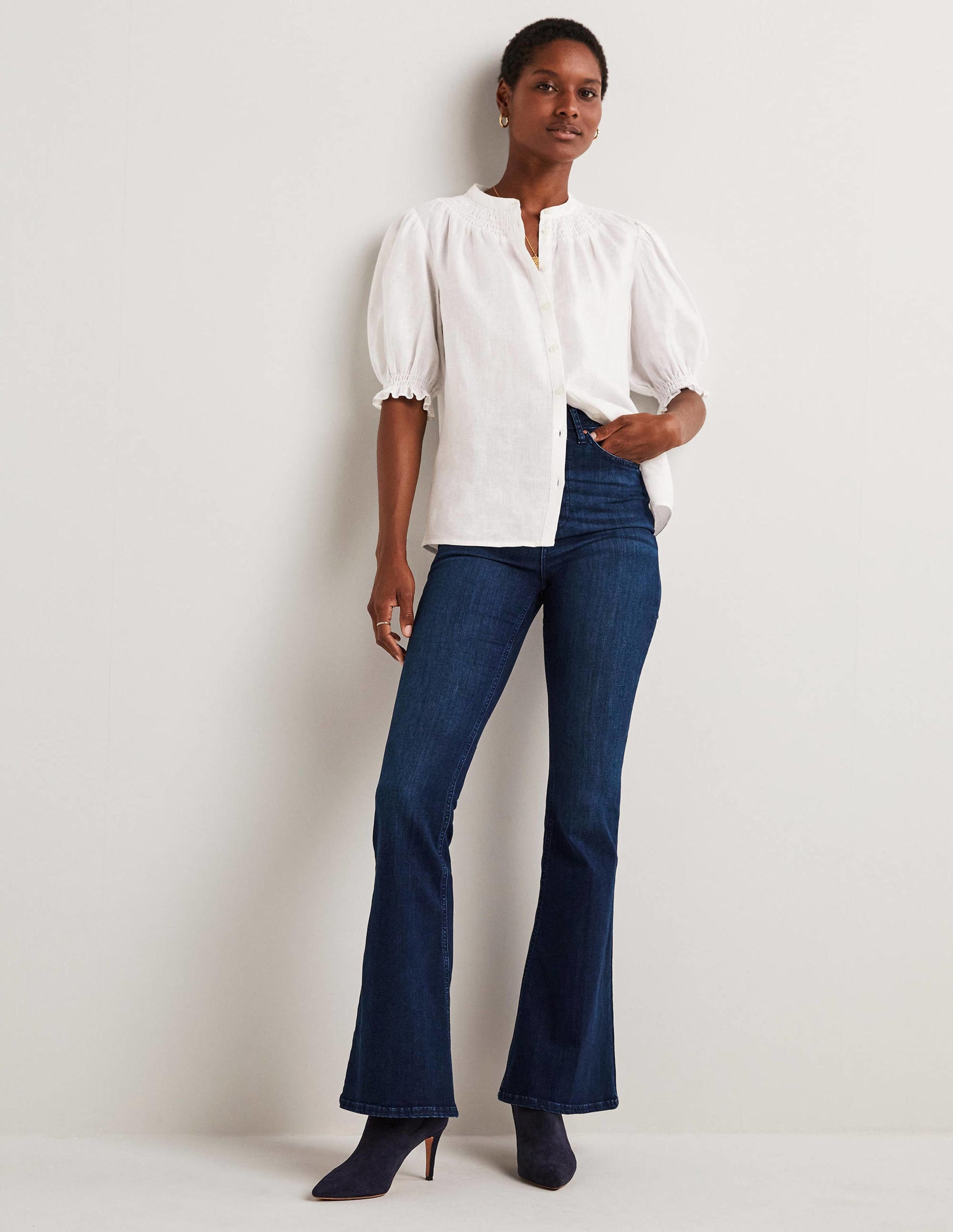 HIGH RISE FITTED FLARE-Dark Vintage Denim-1