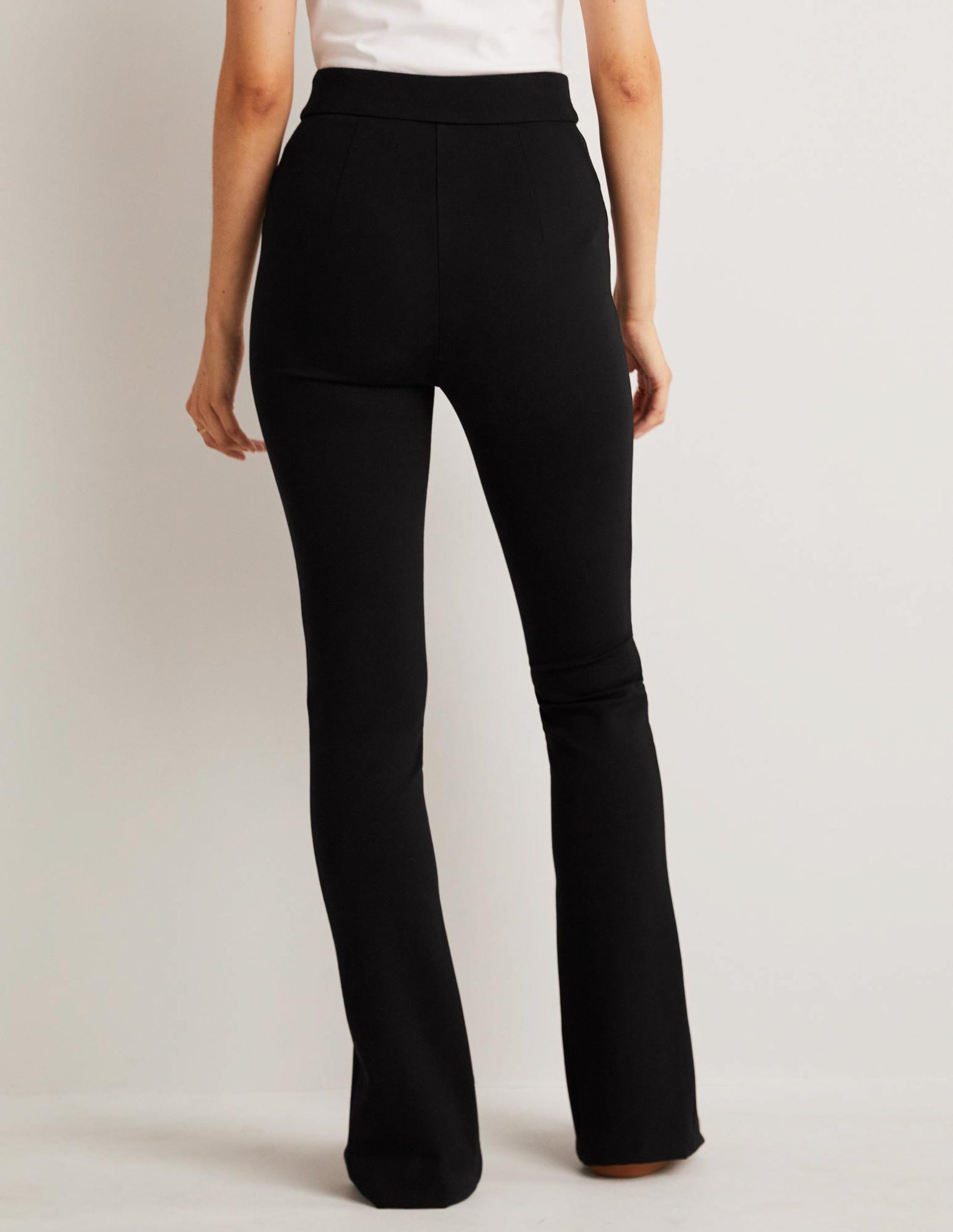 Front Split Jersey Pants-Black-3
