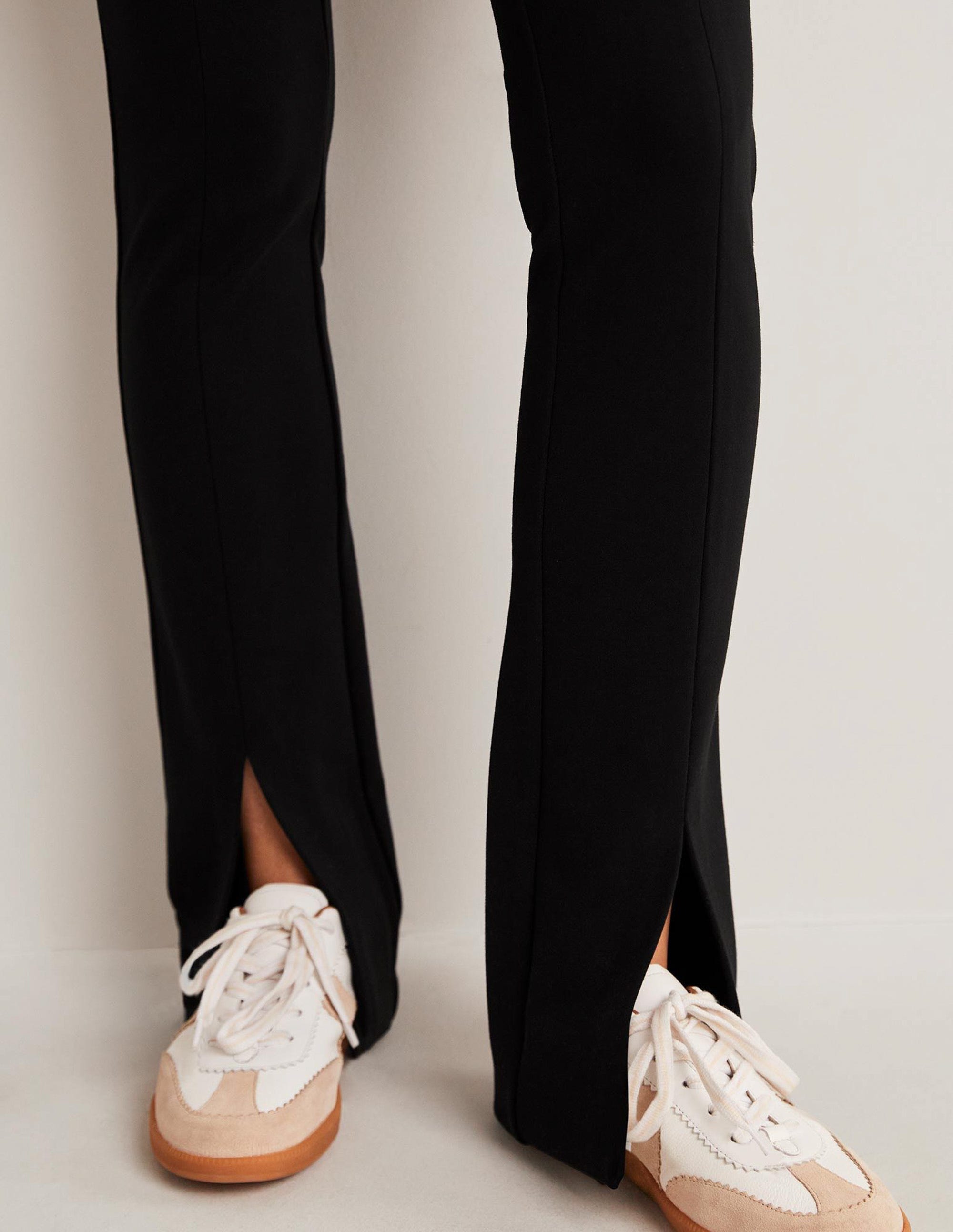 Front Split Jersey Pants-Black - Image 5