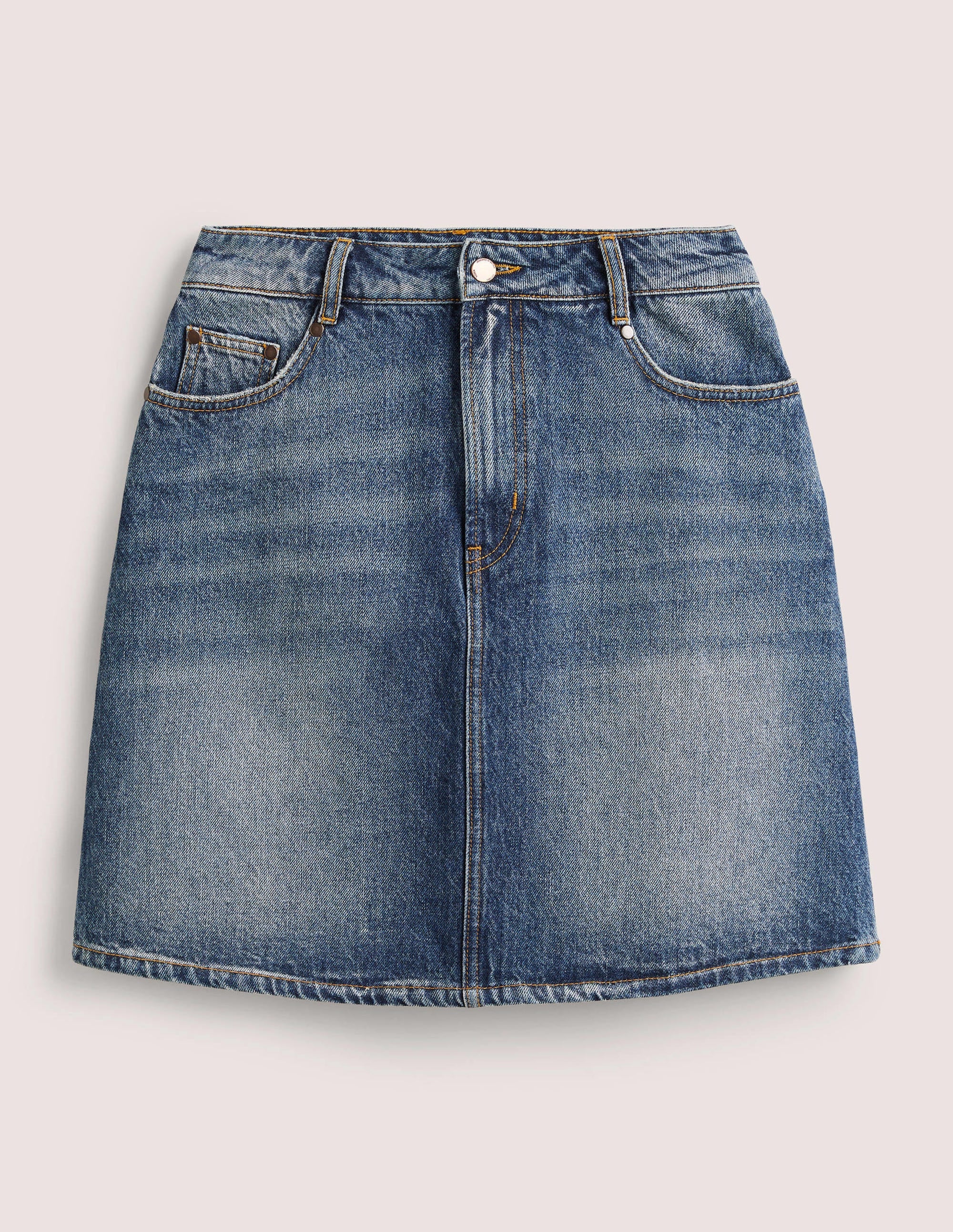 Authentic Denim Mini Skirt-Green Tint Denim - Image 5