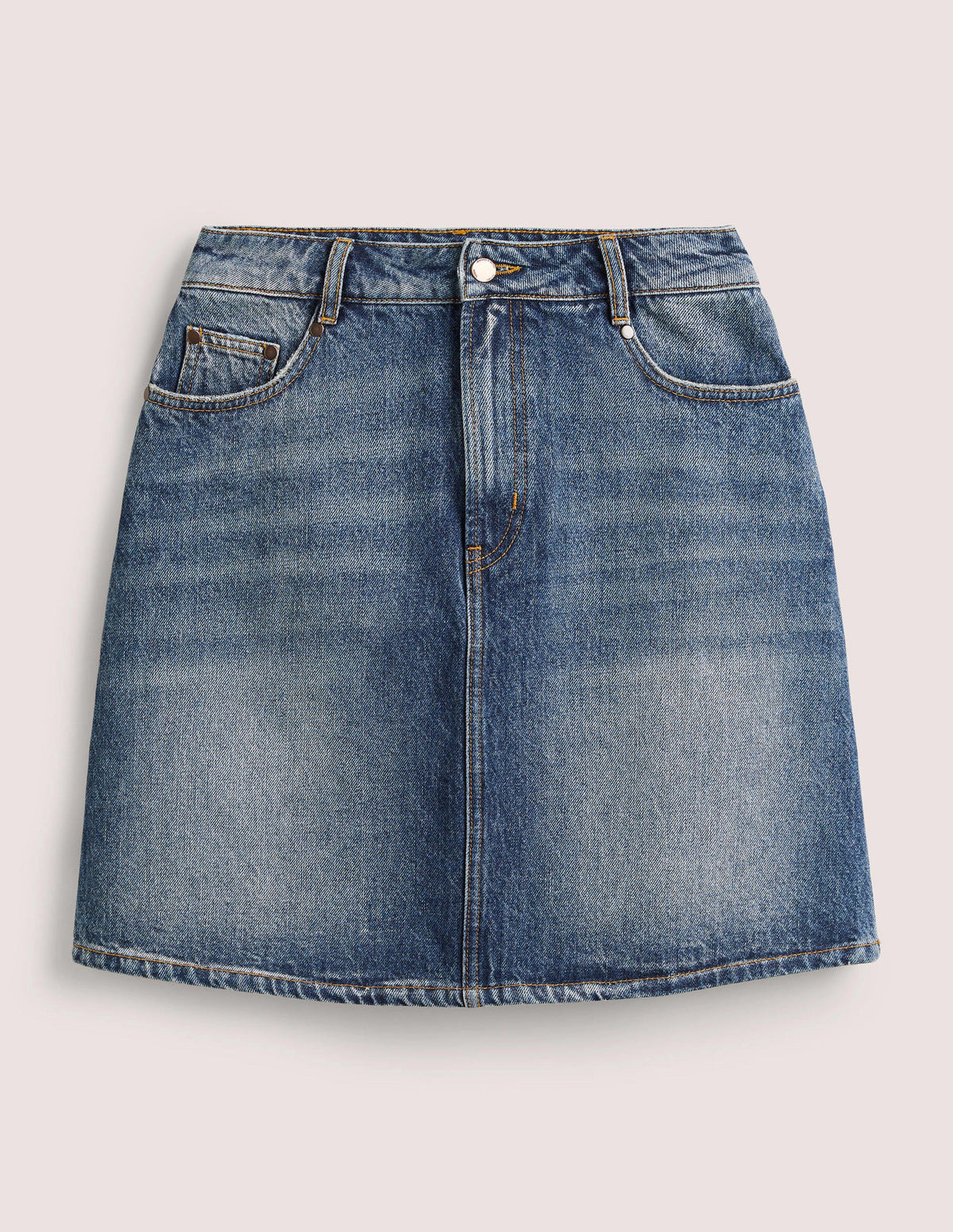 Authentic Denim Mini Skirt-Green Tint Denim-6