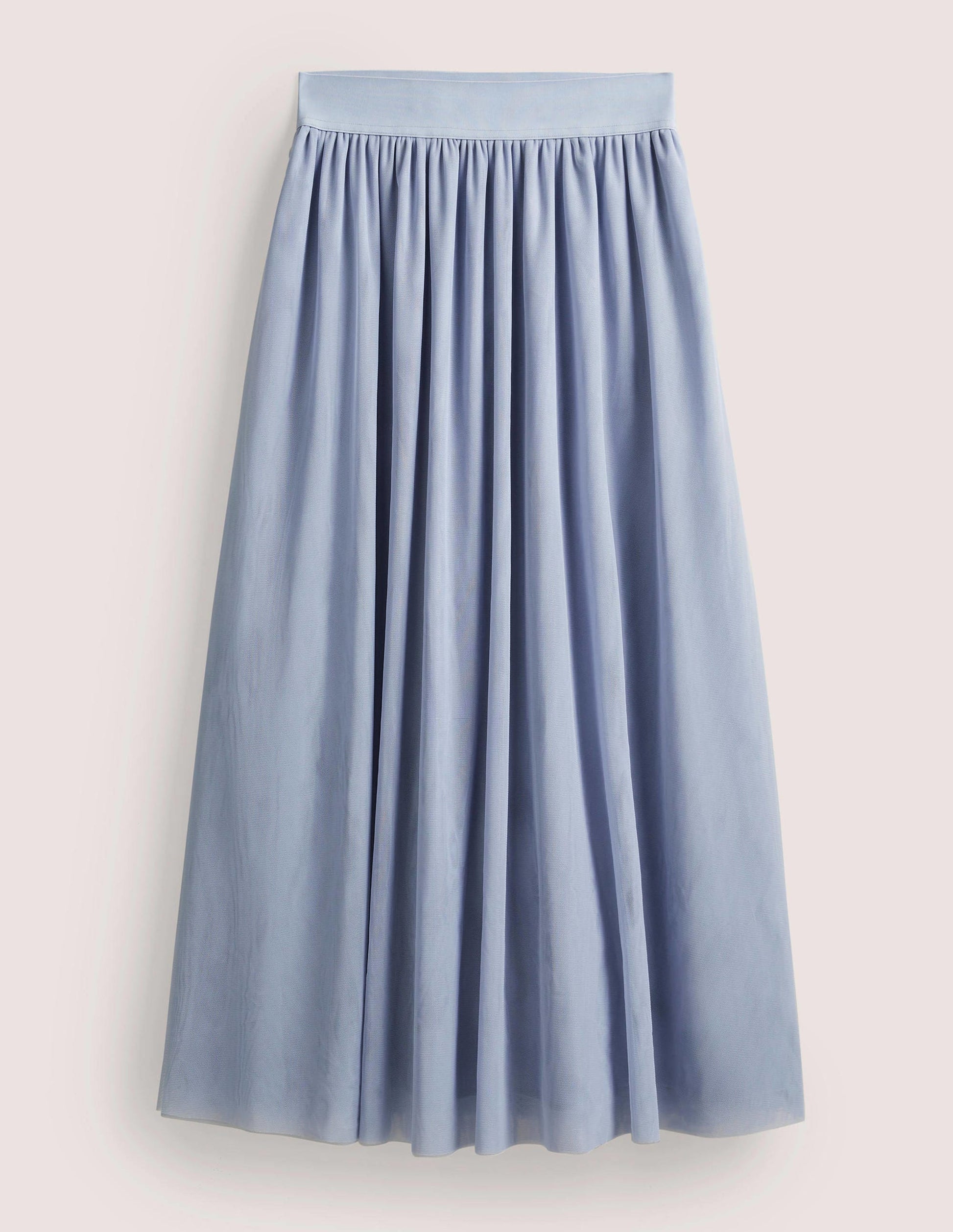 Tulle Full Midi Skirt-Dusty Blue-7
