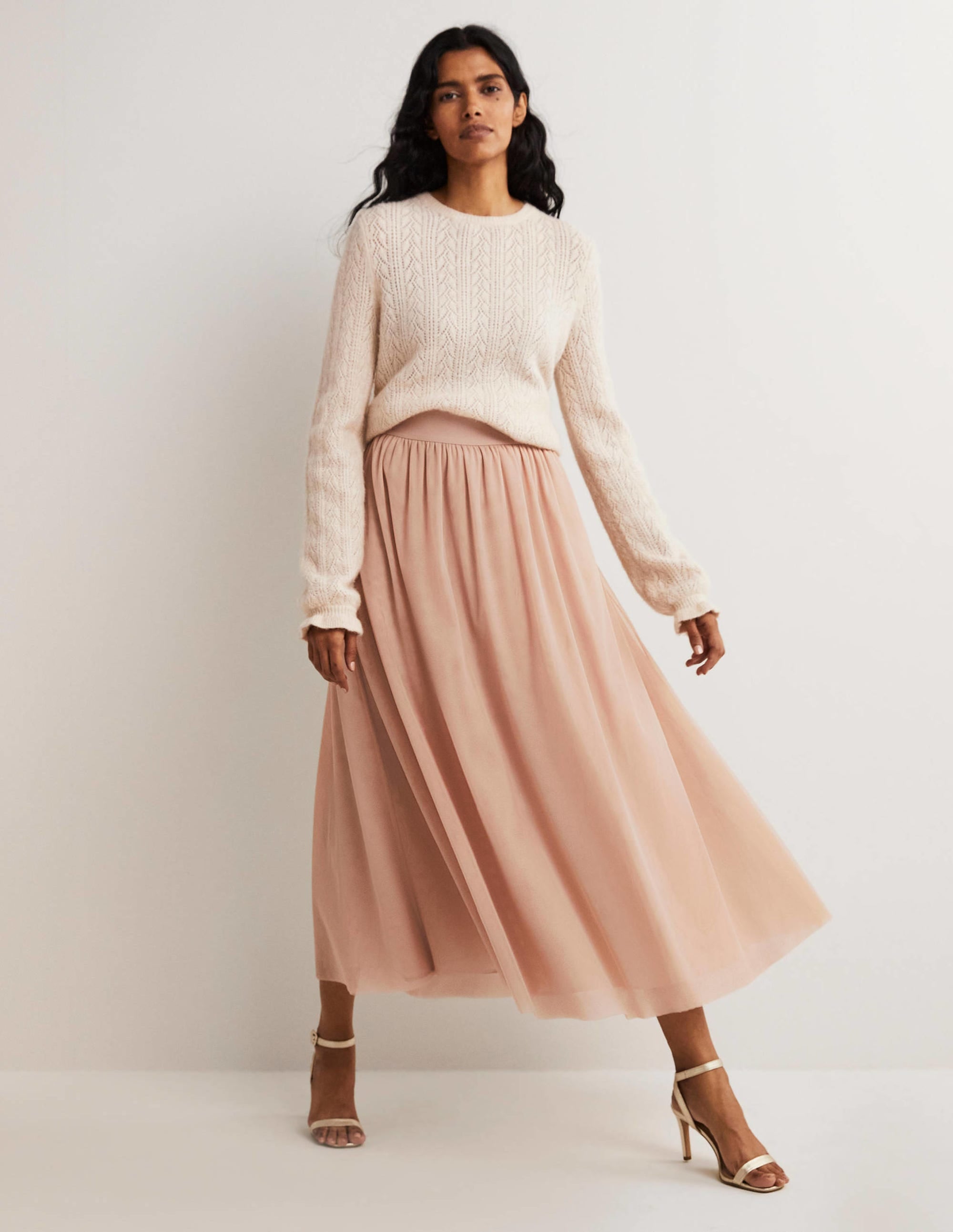 Tulle Full Midi Skirt-Popcorn - Image 1