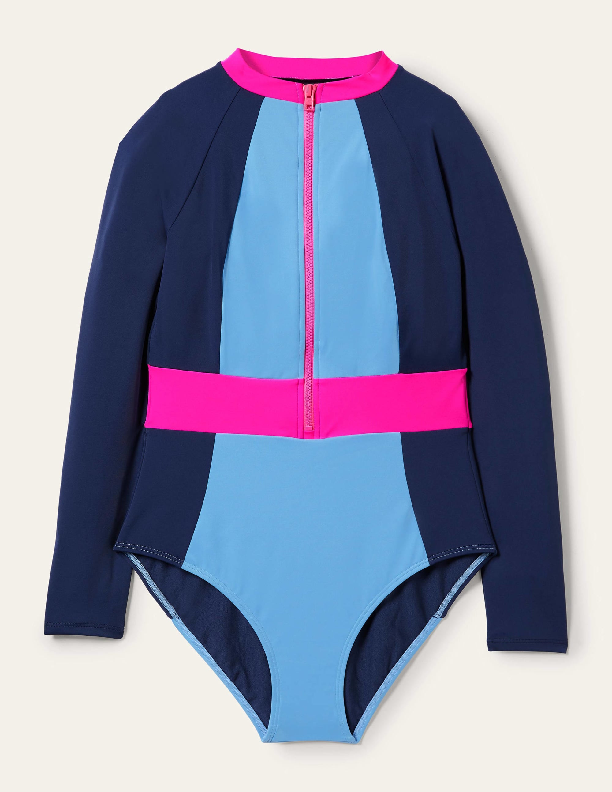 Capri Zip Long Sleeve Swimsuit-Horizon Colourblock - Image 10
