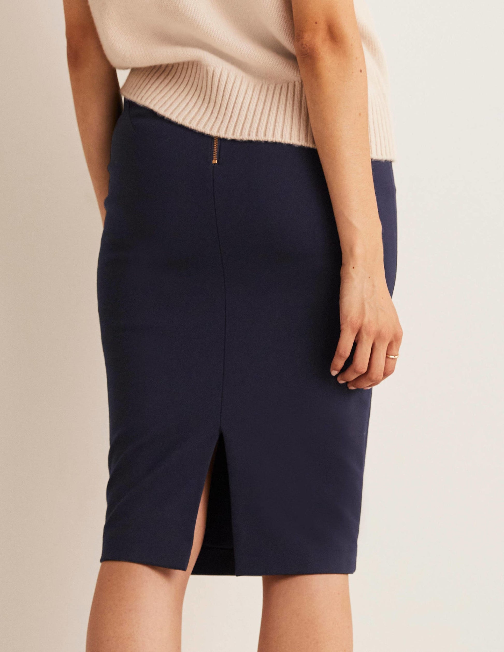 Hampshire Ponte Skirt-Navy-3