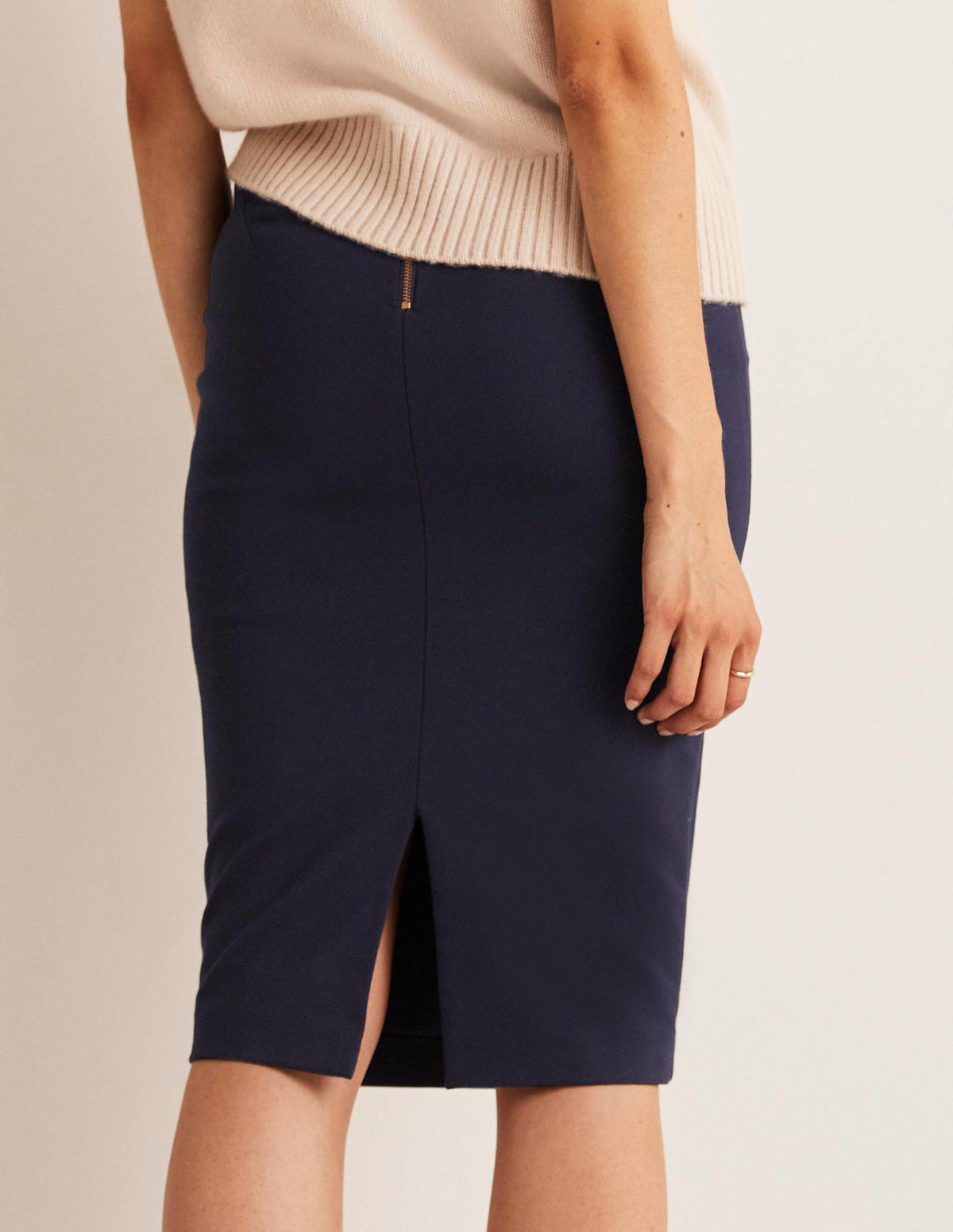 Hampshire Ponte Skirt-Navy - Image 3