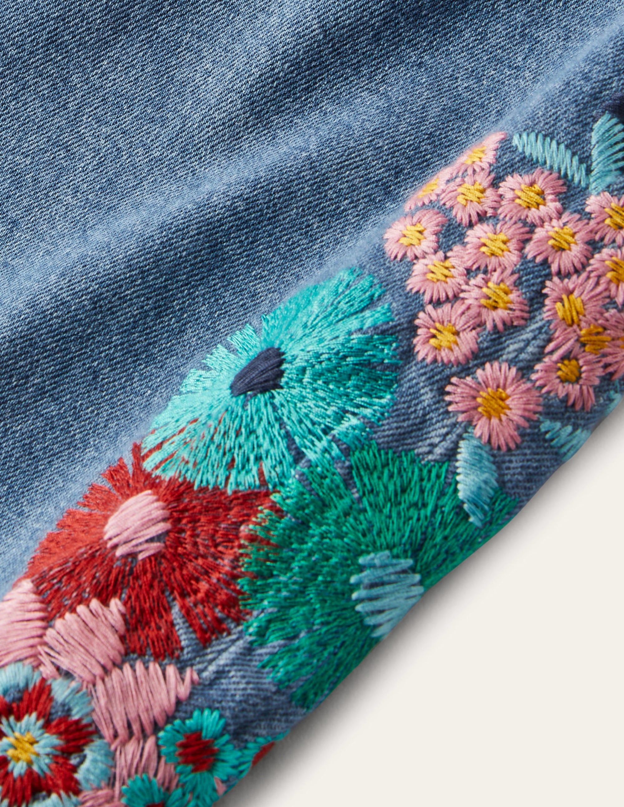 Relaxed Straight Jeans-Floral Multi Embroidery - Image 11