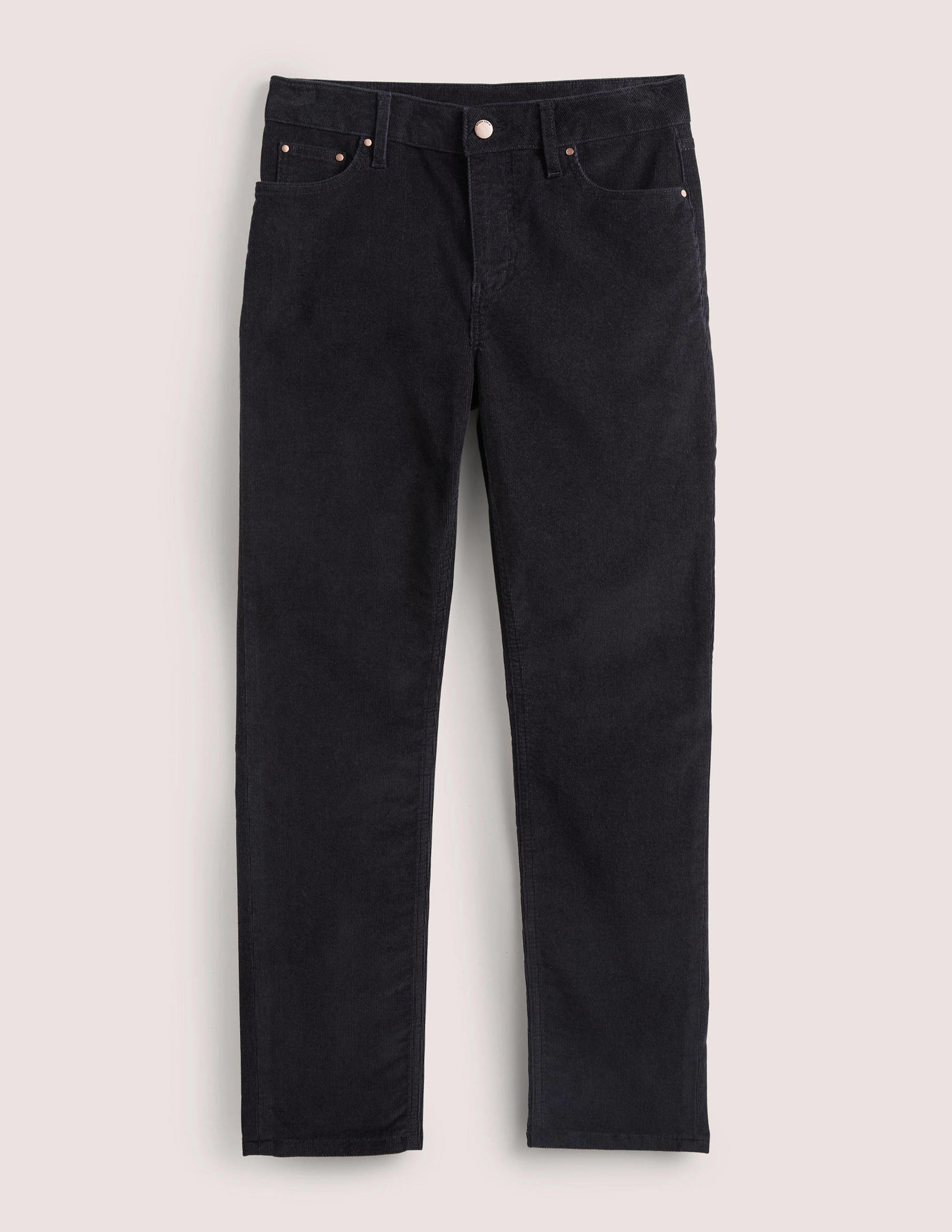 Corduroy Slim Straight Jeans-Navy-5