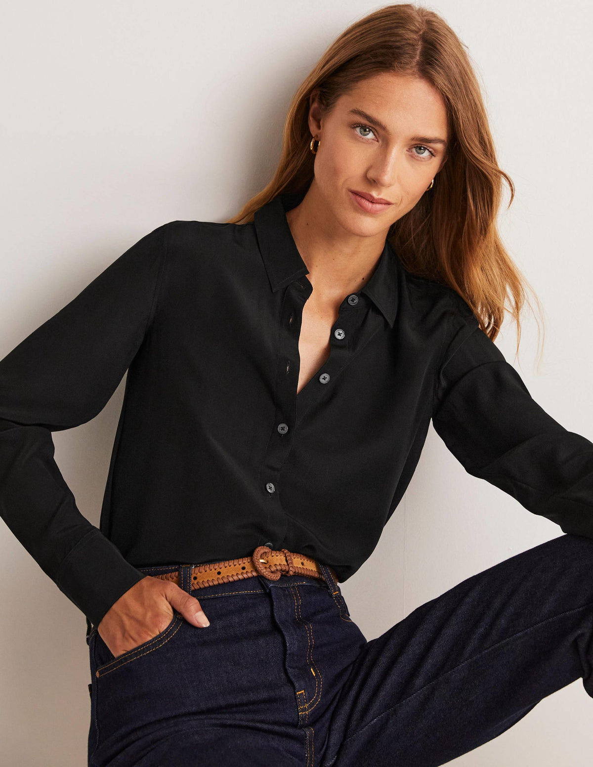 Silk Shirt-Black - Image 8