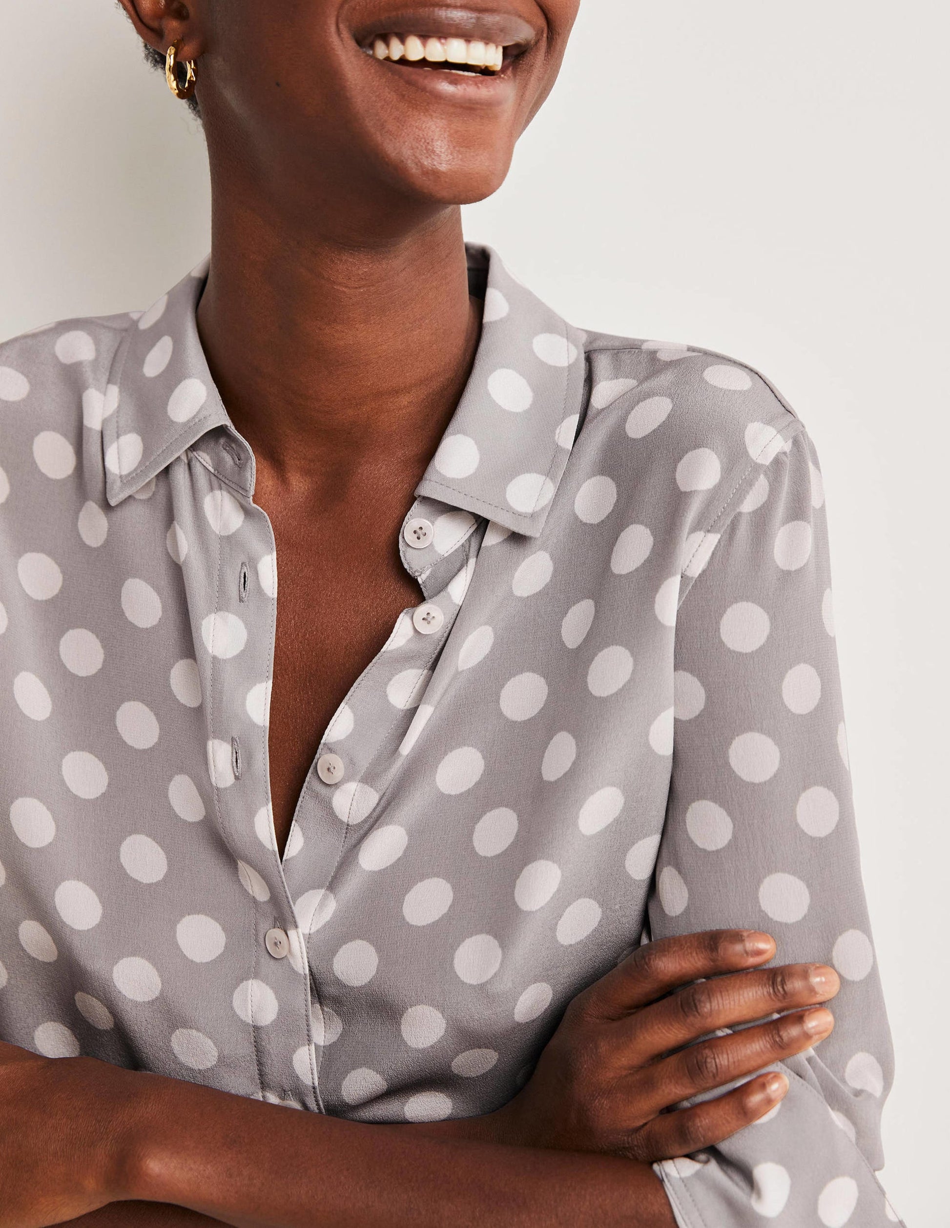 Silk Shirt-Grey Spot-2