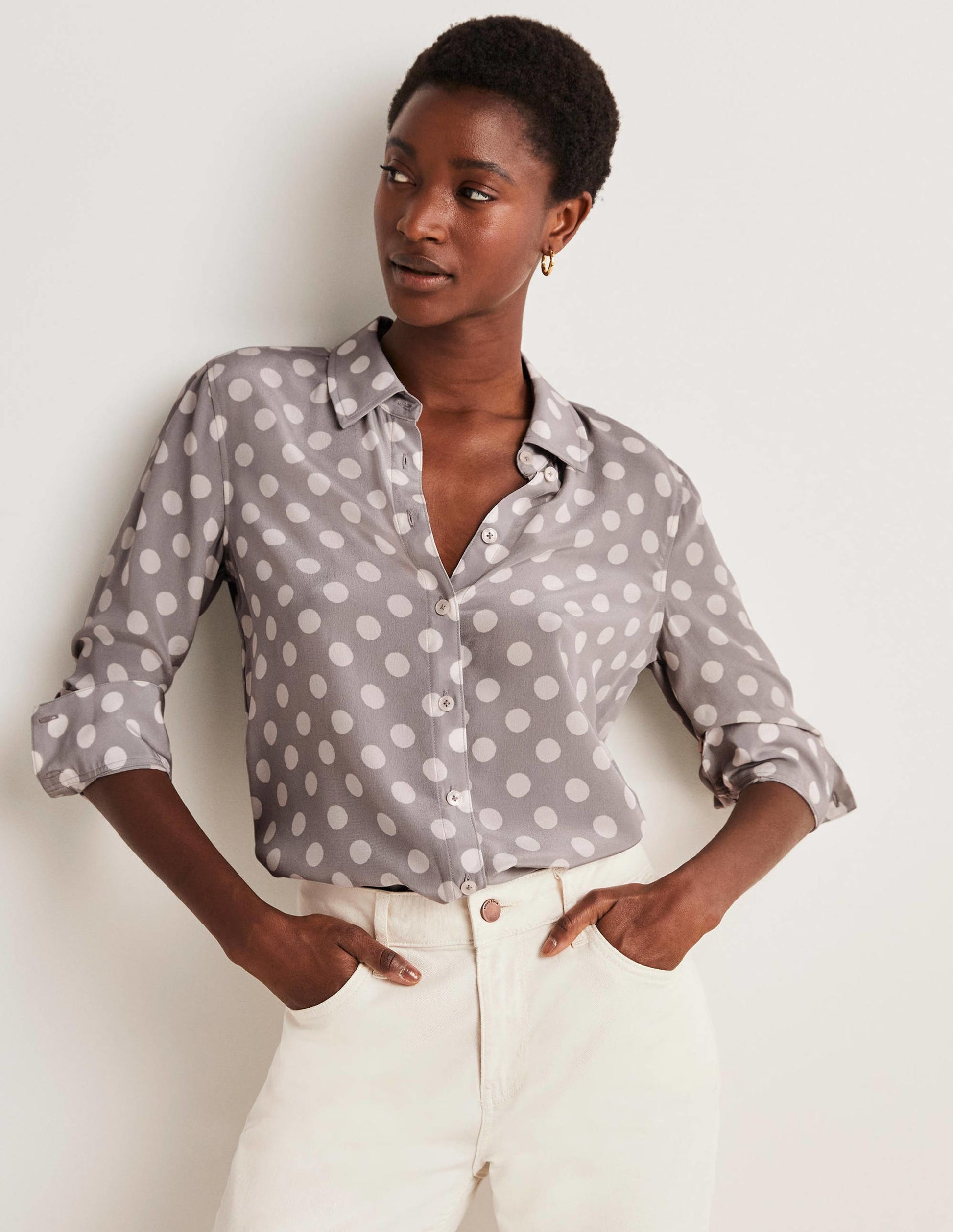 Silk Shirt-Grey Spot-4