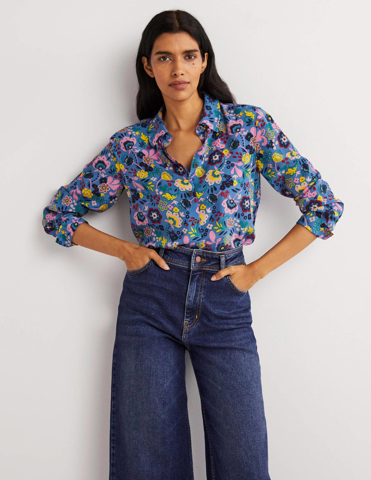 Silk Shirt-Riviera Blue, Pretty Paradise - Image 1