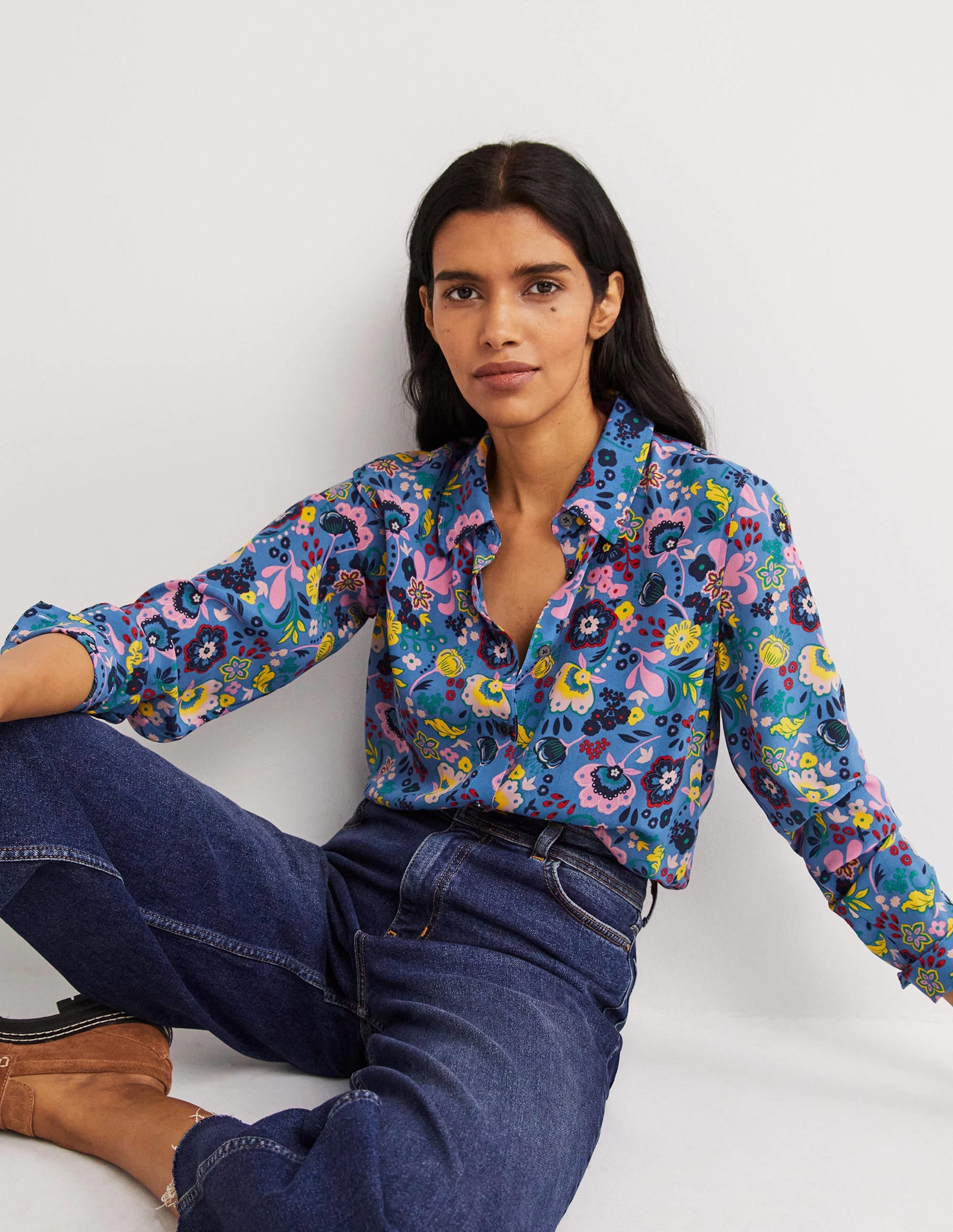 Silk Shirt-Riviera Blue, Pretty Paradise - Image 4