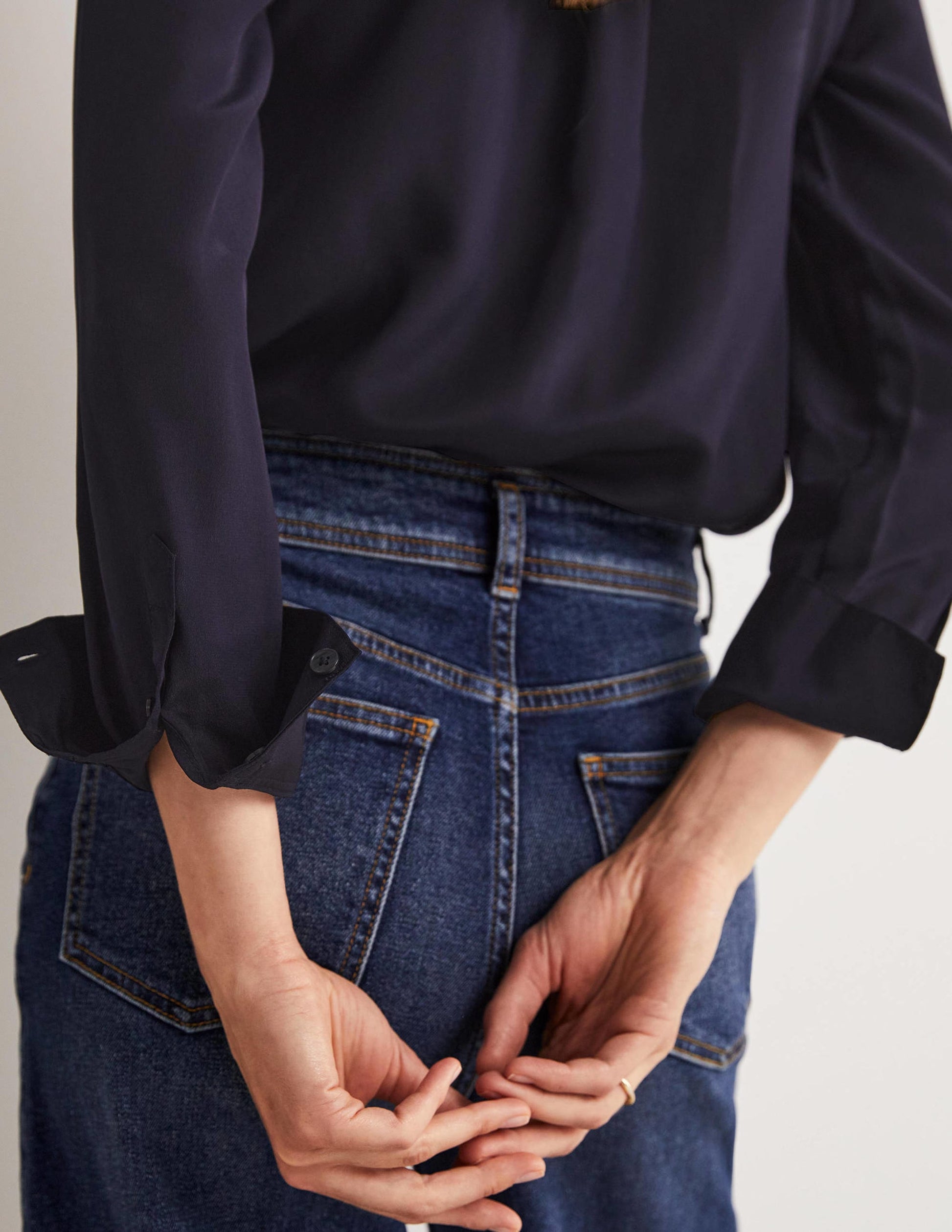 Silk Shirt-Navy-2