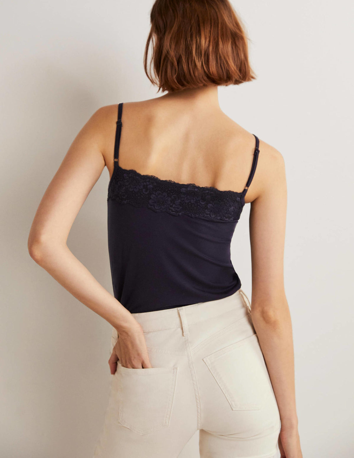 Lace Cami Top-Navy-8