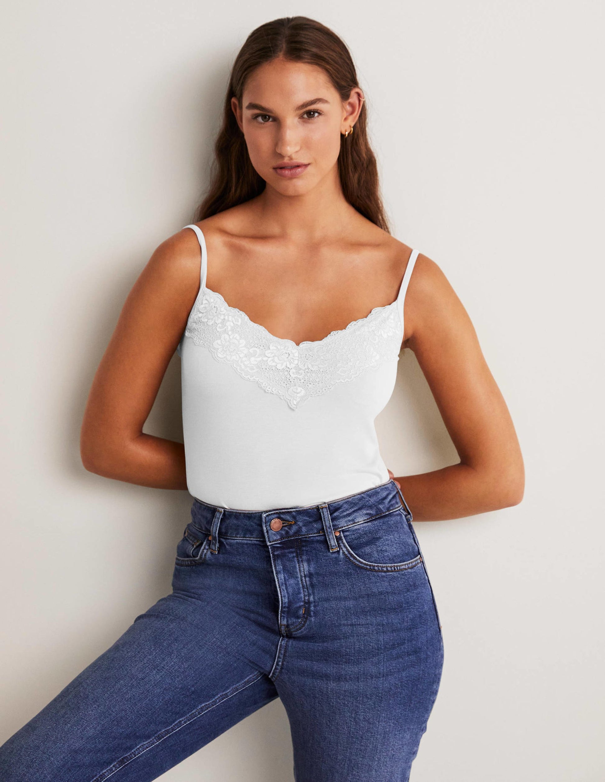 Lace Cami Top-White-7