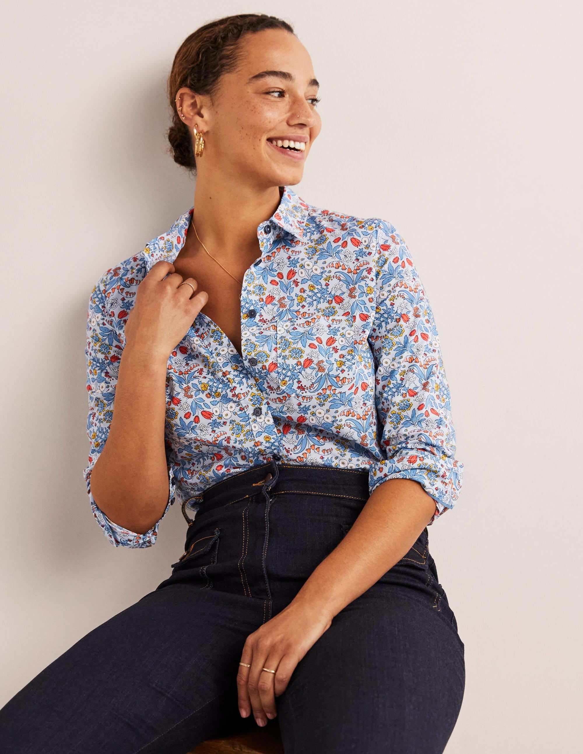 Classic Cotton Shirt-Surf, Wildflower - Image 1