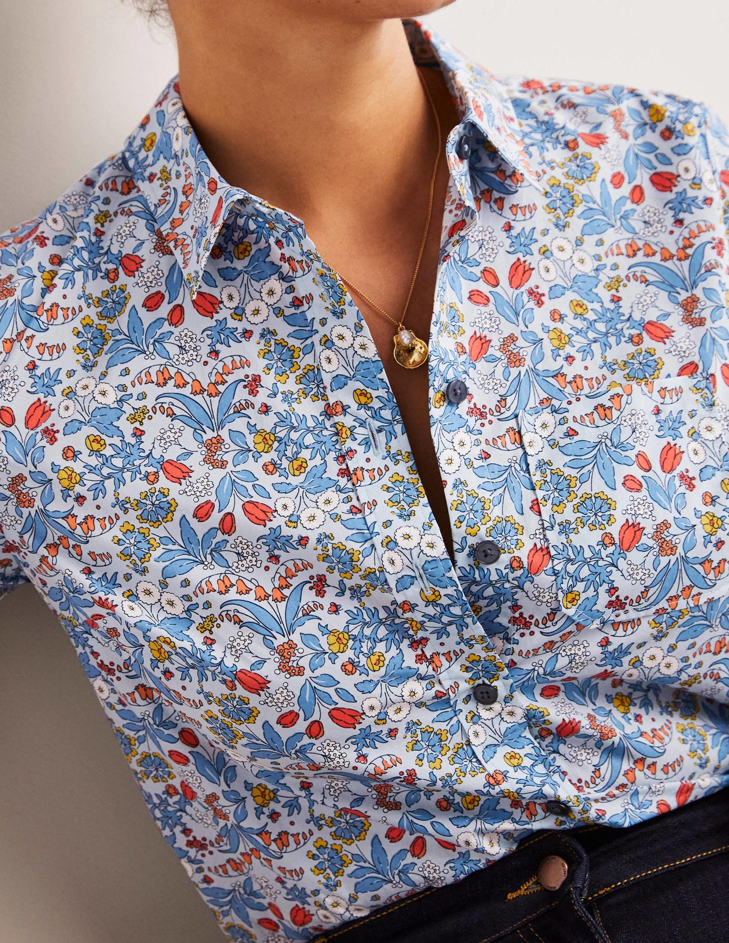 Classic Cotton Shirt-Surf, Wildflower