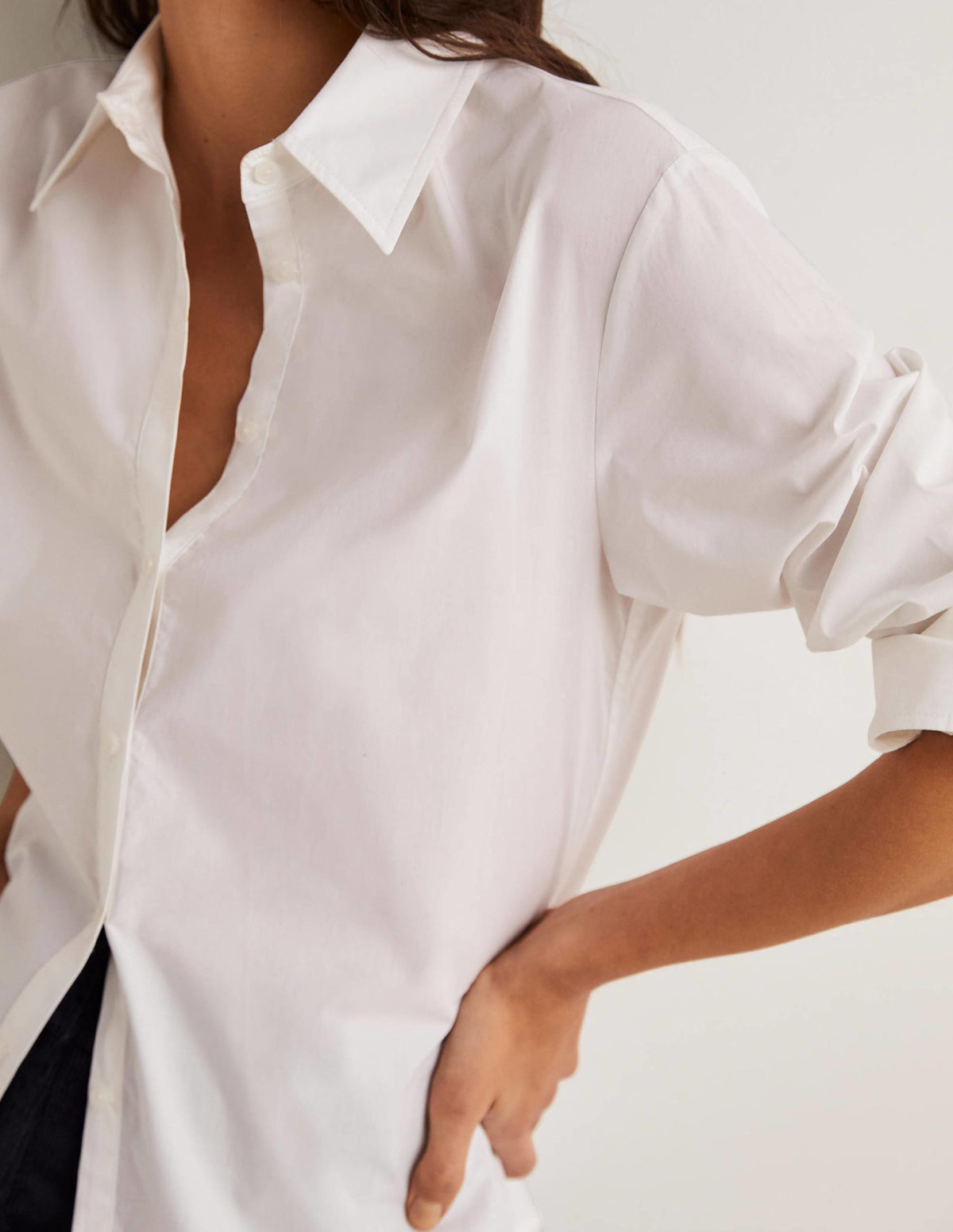 Relaxed Cotton Shirt-White-2