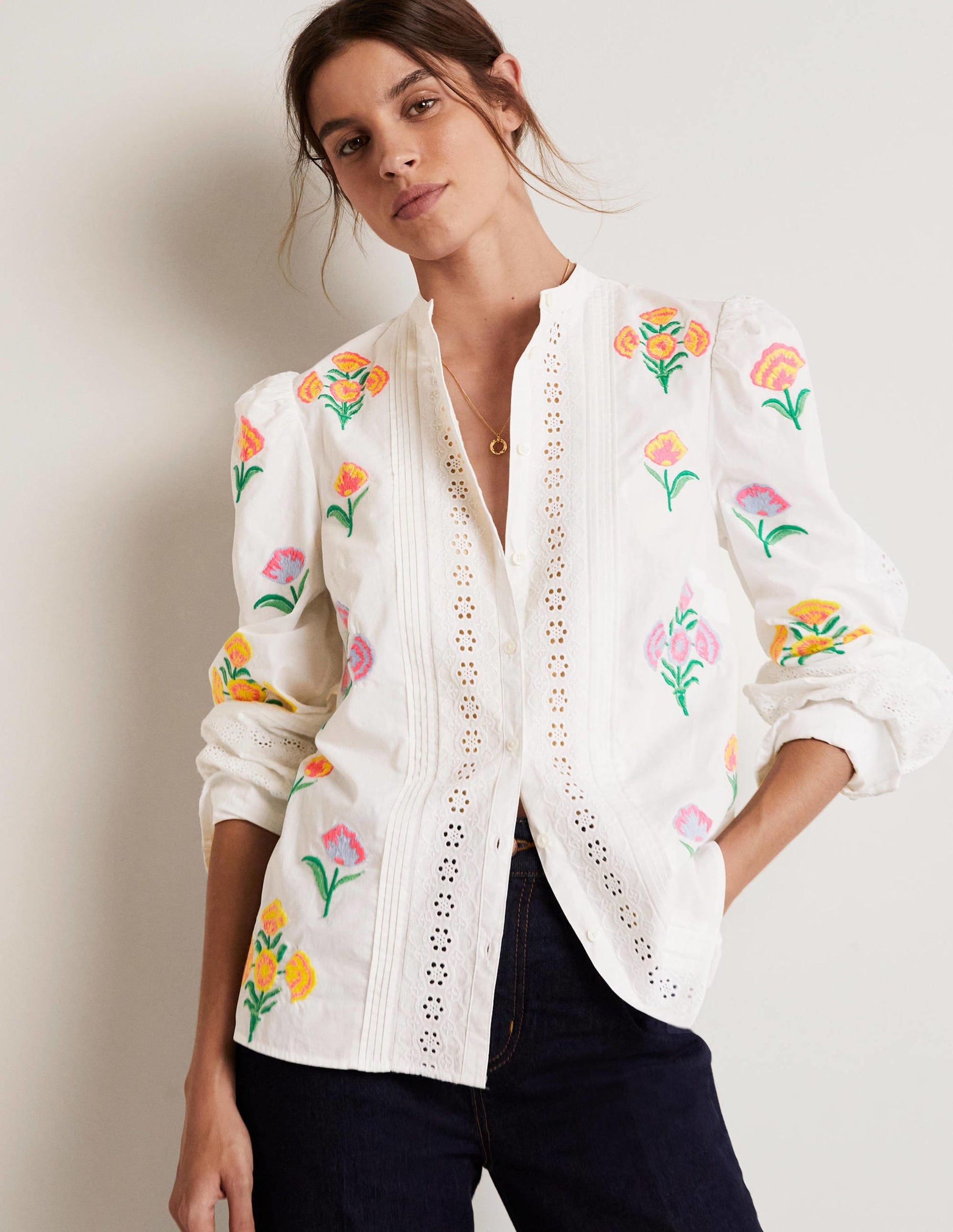 Julianne Embroidered Blouse-Ivory Embroidery-1