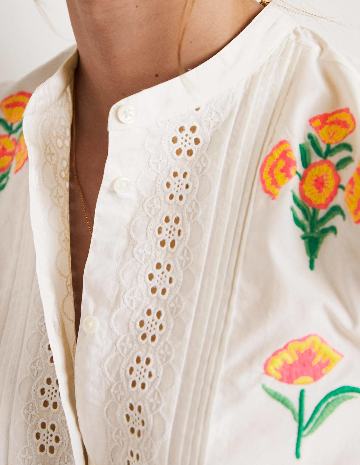 Julianne Embroidered Blouse-Ivory Embroidery - Image 2
