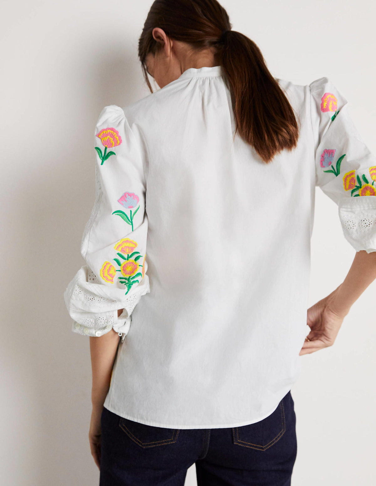 Julianne Embroidered Blouse-Ivory Embroidery - Image 4