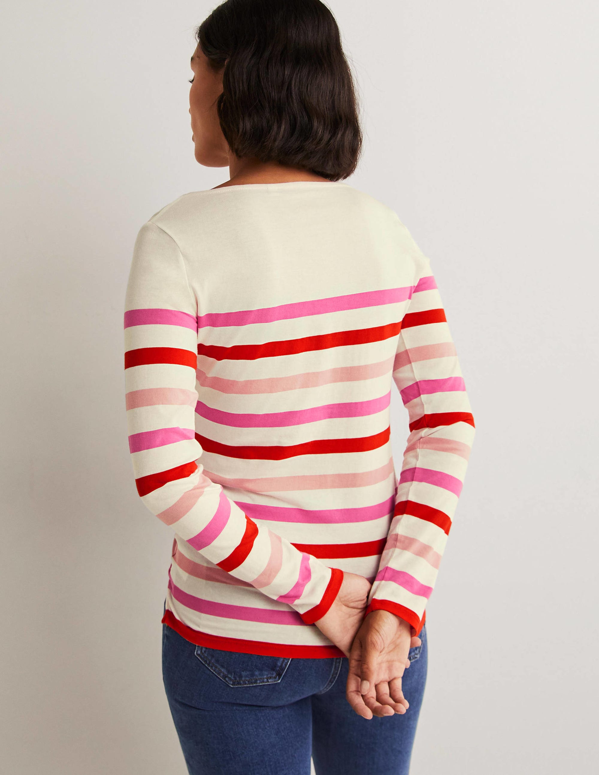 Ella Long Sleeve Breton-Multi Pink Stripe - Image 3