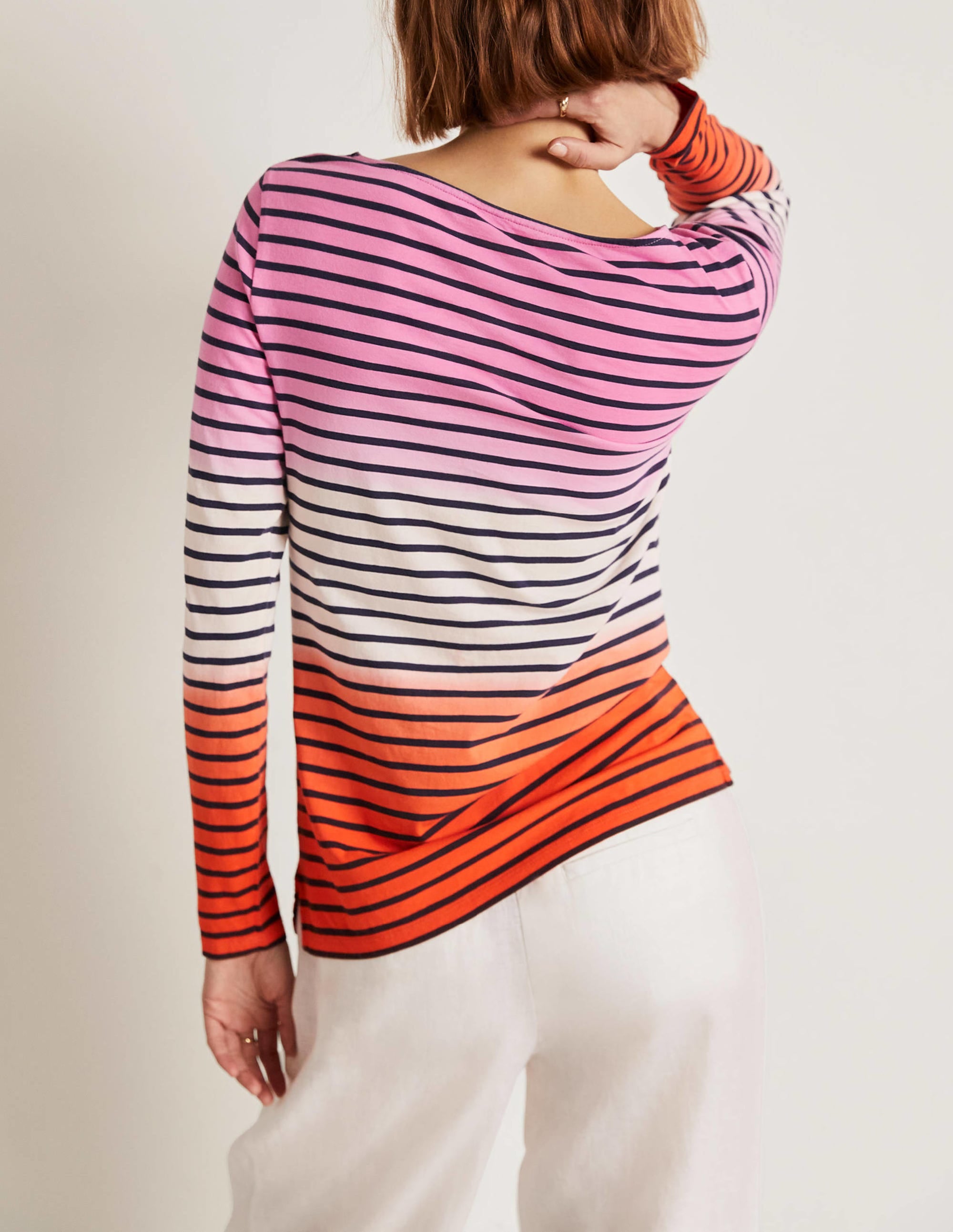 Ella Long Sleeve Breton-Bon Bon/Firecracker Ombre - Image 3